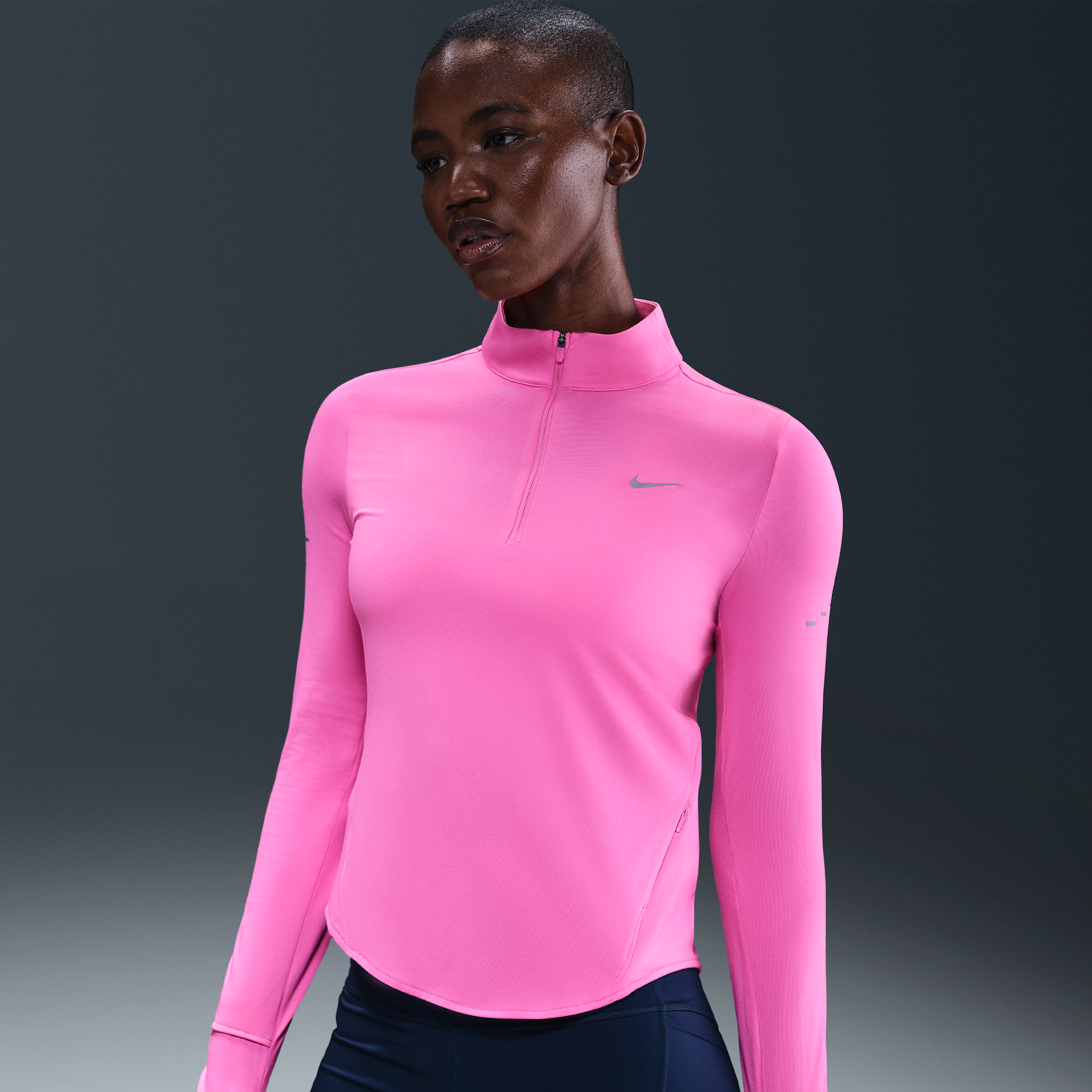 Thumbnail - Nike Swift Dri-FIT UV-Laufoberteil mit Viertelreißverschluss (Damen) - Pink