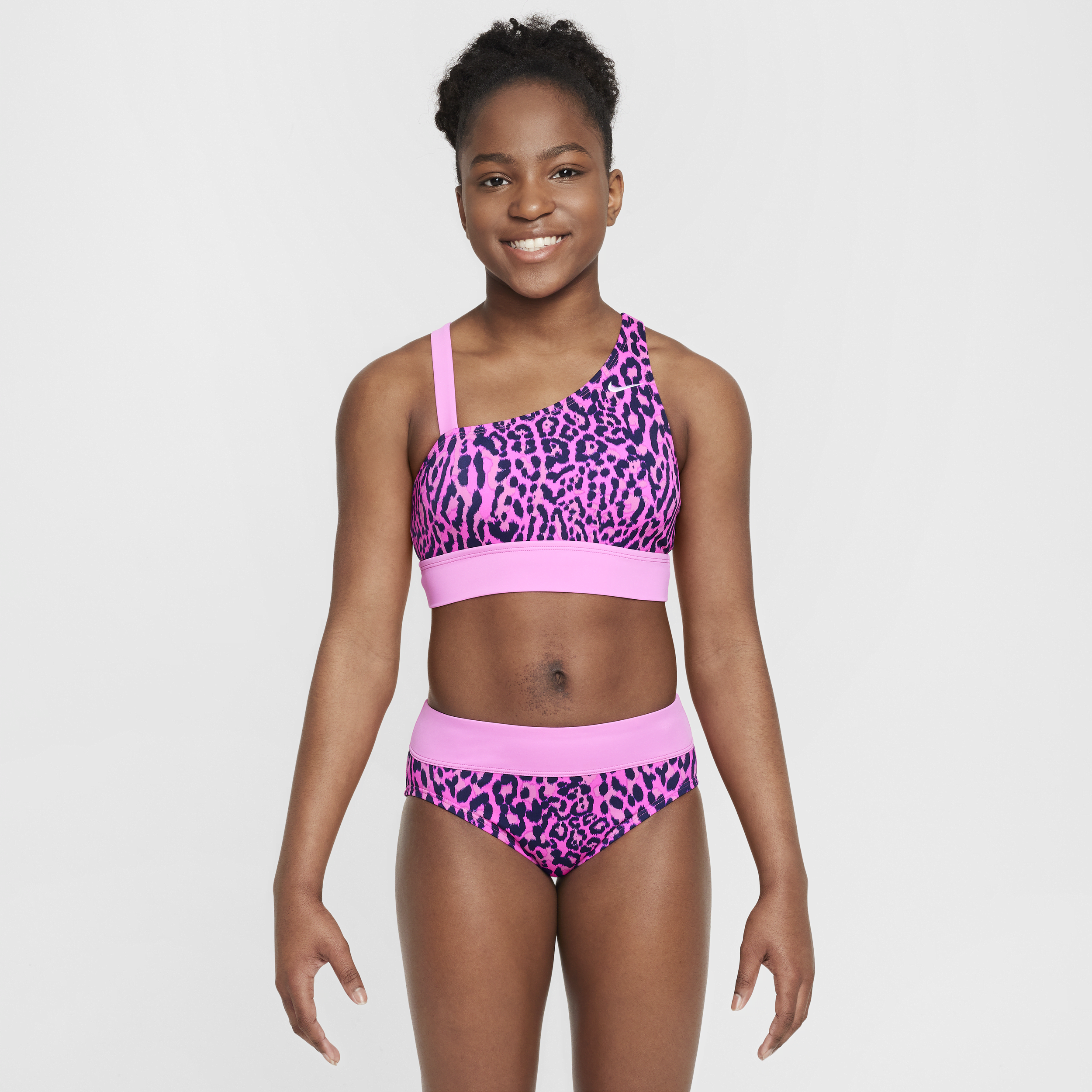 Nike Swim Wild asymmetrische monokini voor meisjes Rood