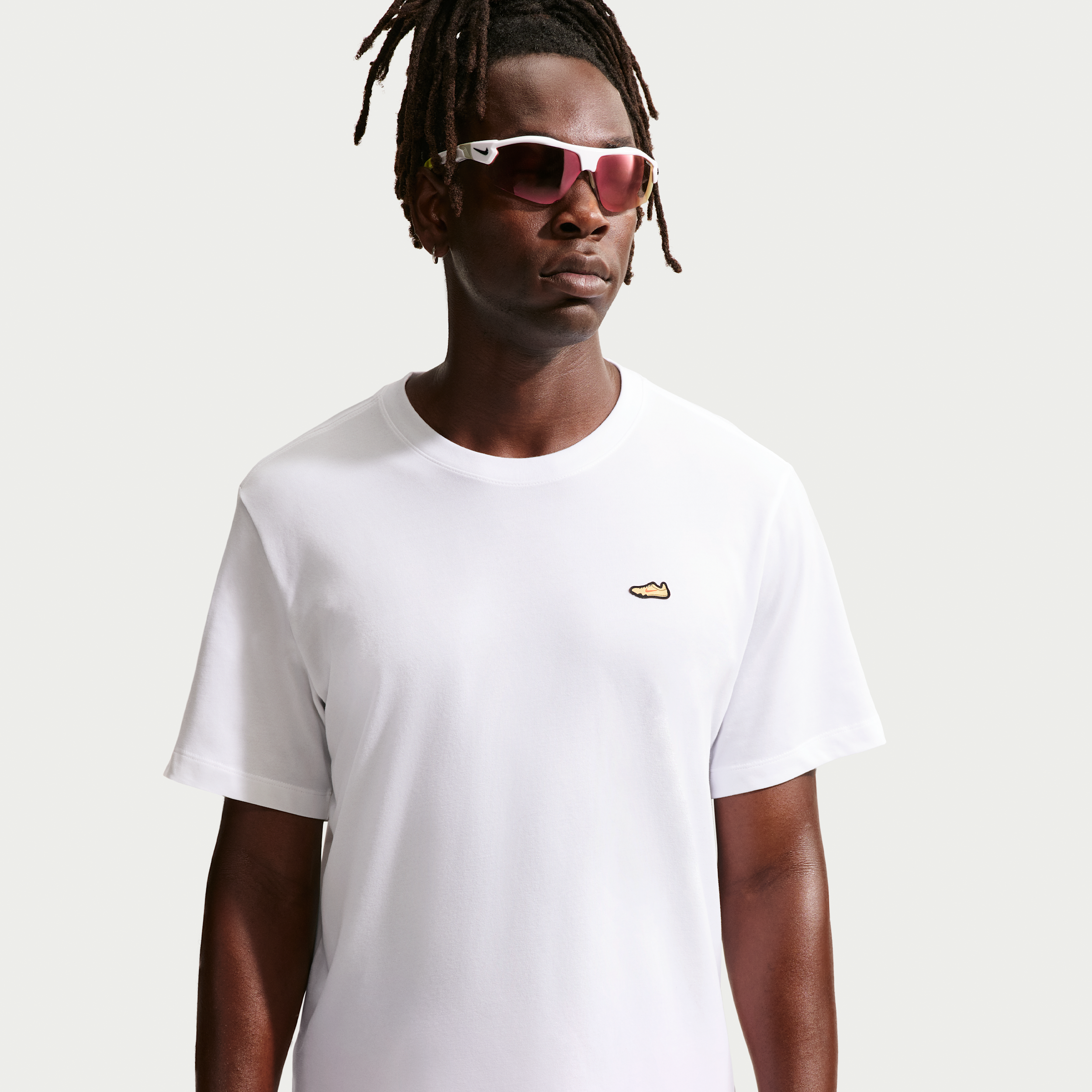 Nike Retro Mens Dri-FIT Running T-Shirt - White - Cotton/Polyester