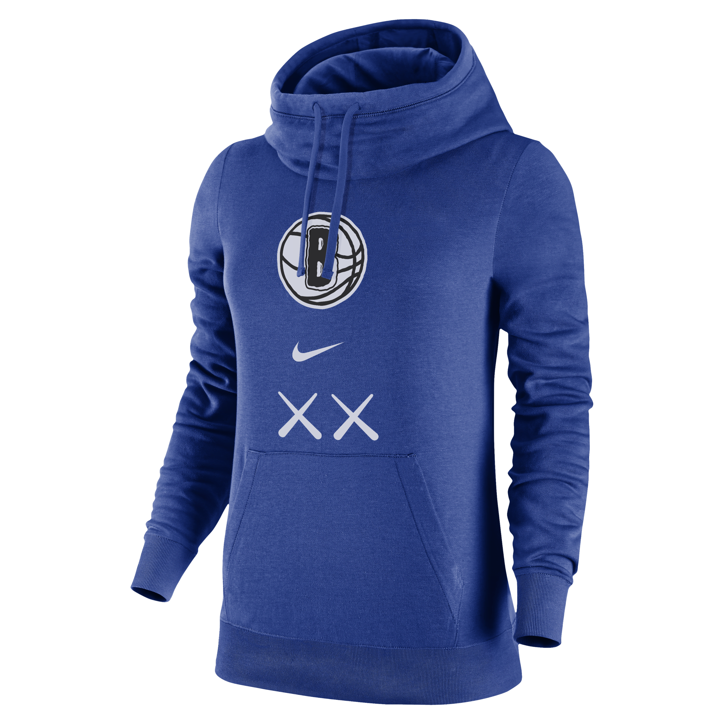 Nike Brooklyn Nets Club Fleece 2023 24 City Edition NBA-hoodie met trechterhals voor dames Blauw