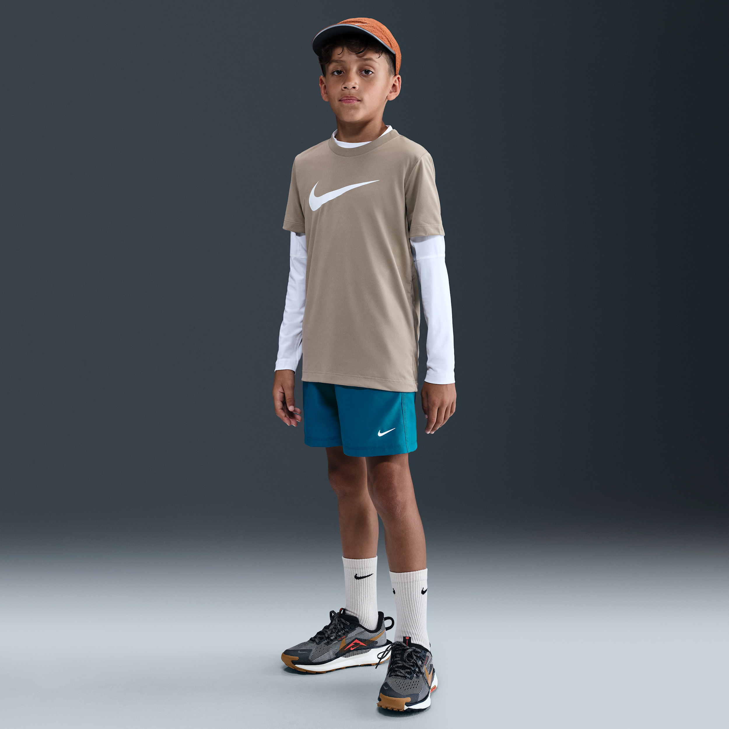 Nike Multi Older Kids Dri-FIT Training Shorts - Blue - Polyester