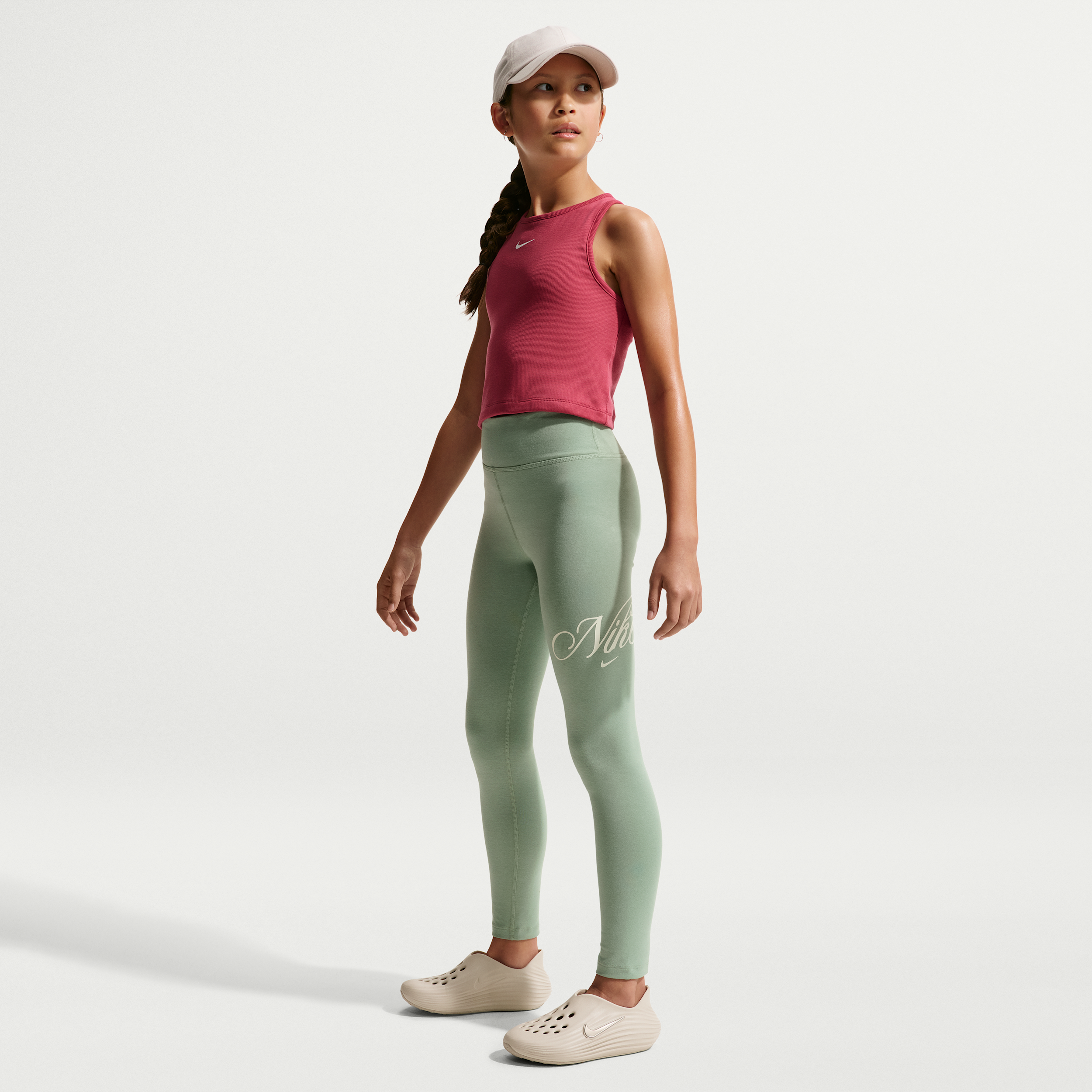 Leggings classici a vita alta con grafica Nike – Ragazza - Verde