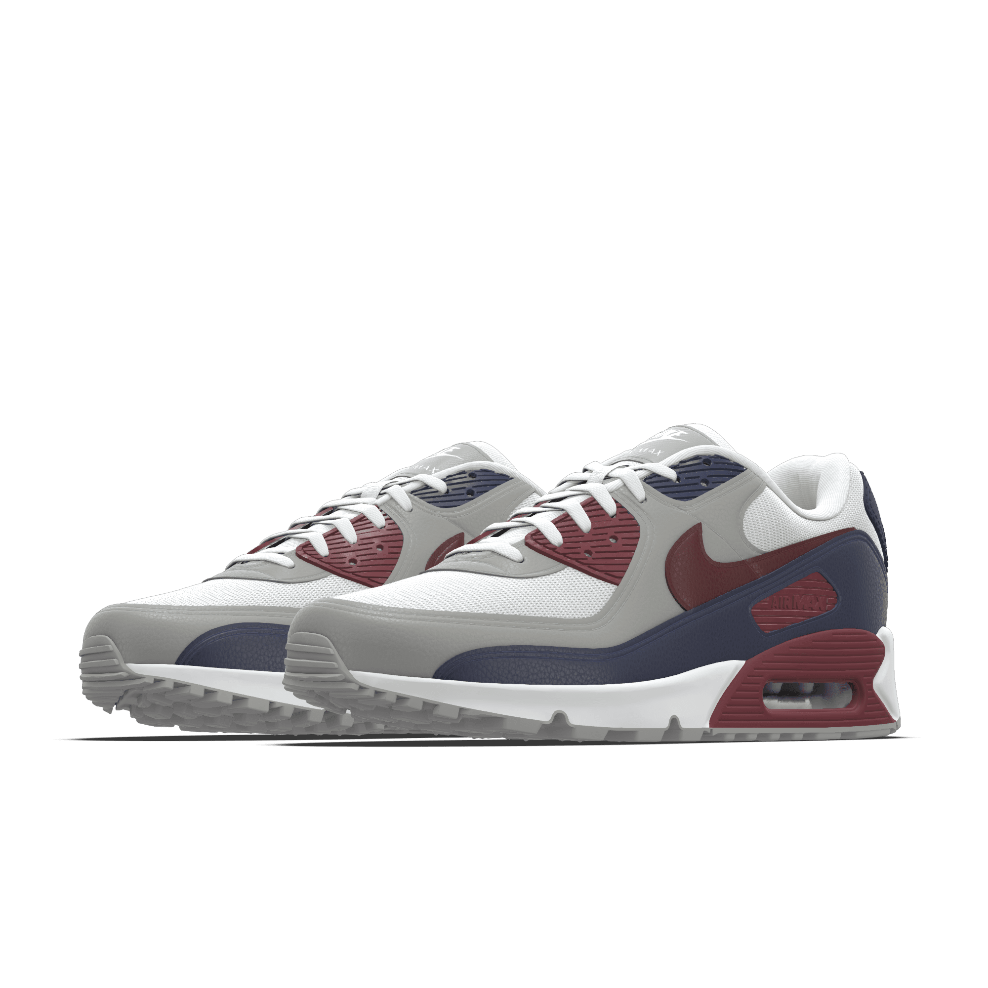 Chaussure personnalisable Nike Air Max 90 By You pour Homme - Gris - 2667687259