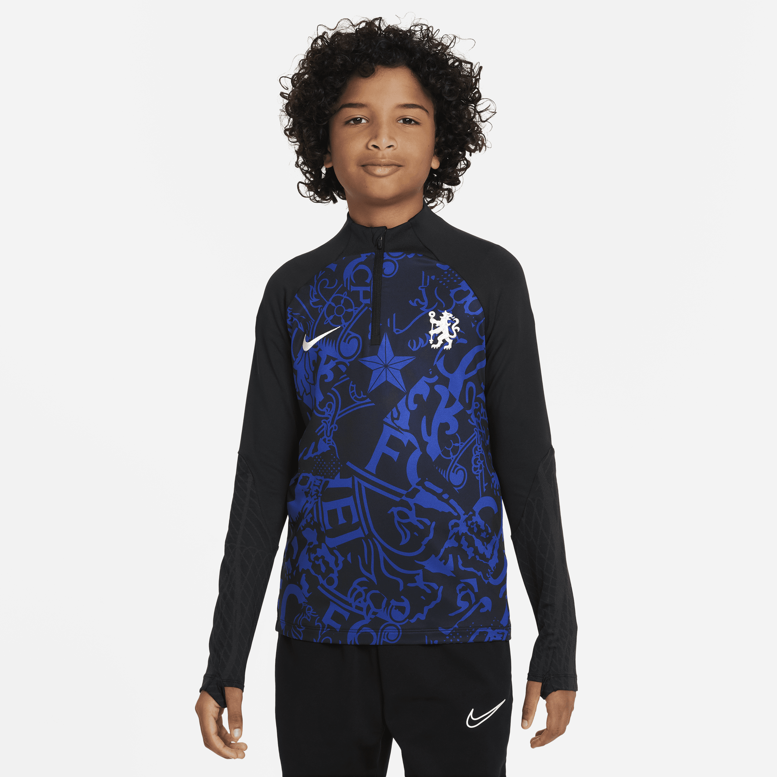 Nike Chelsea FC Strike Dri-FIT voetbaltrainingstop voor kids Blauw