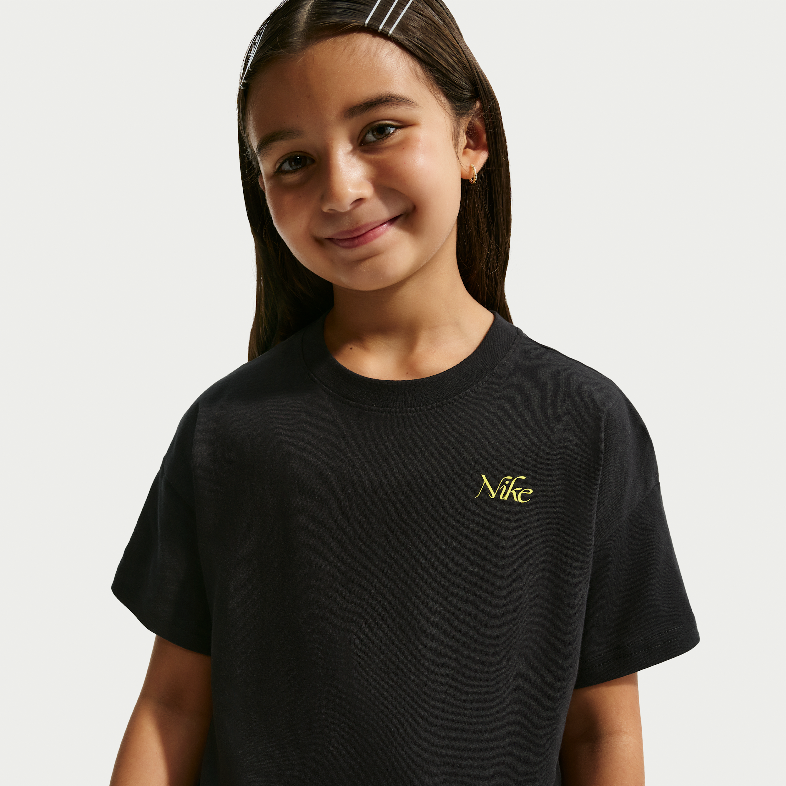 Nike T-shirt met recht design voor meisjes - Zwart