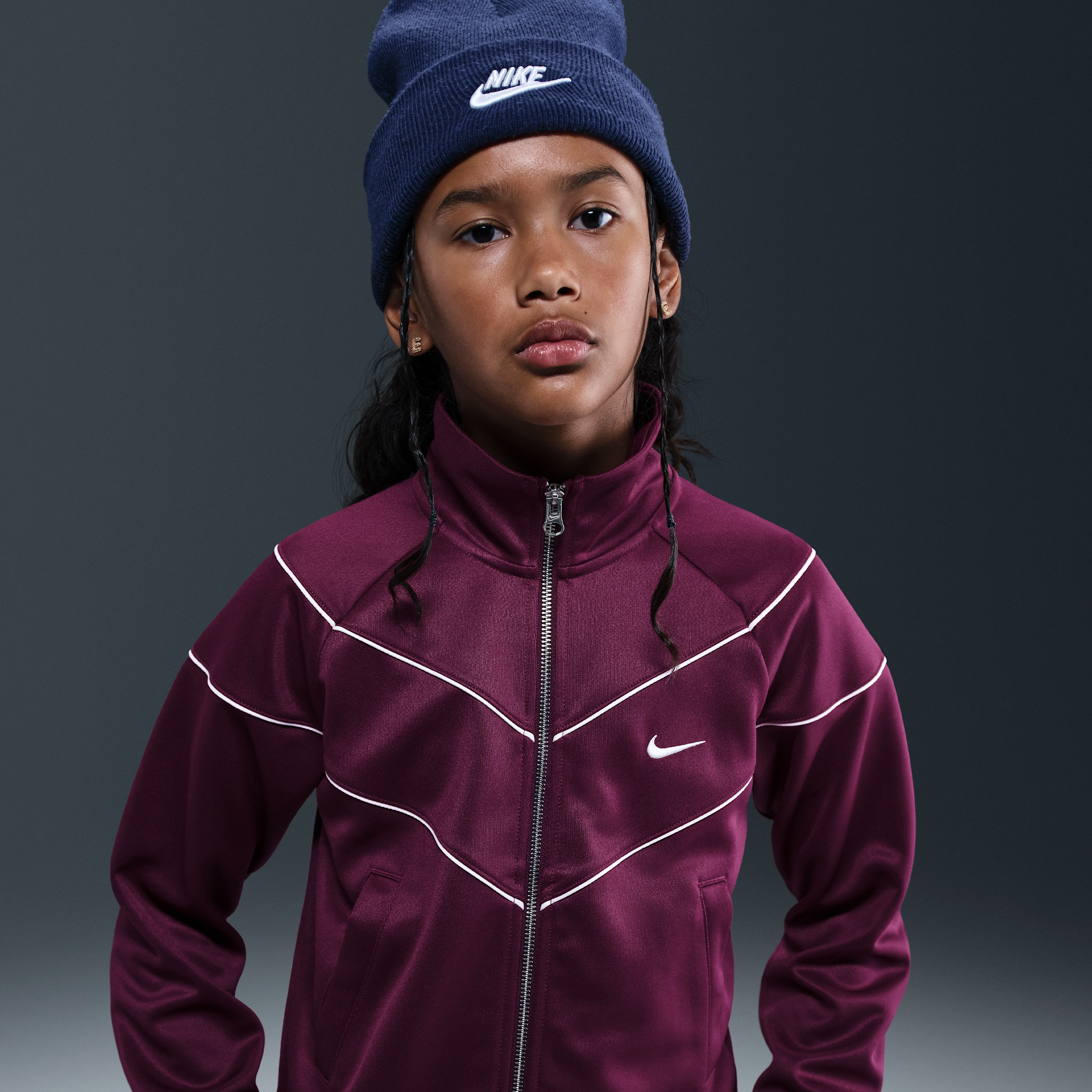Nike Older Kids (Girls) Knit Tracksuit Jacket - Red - Polyester