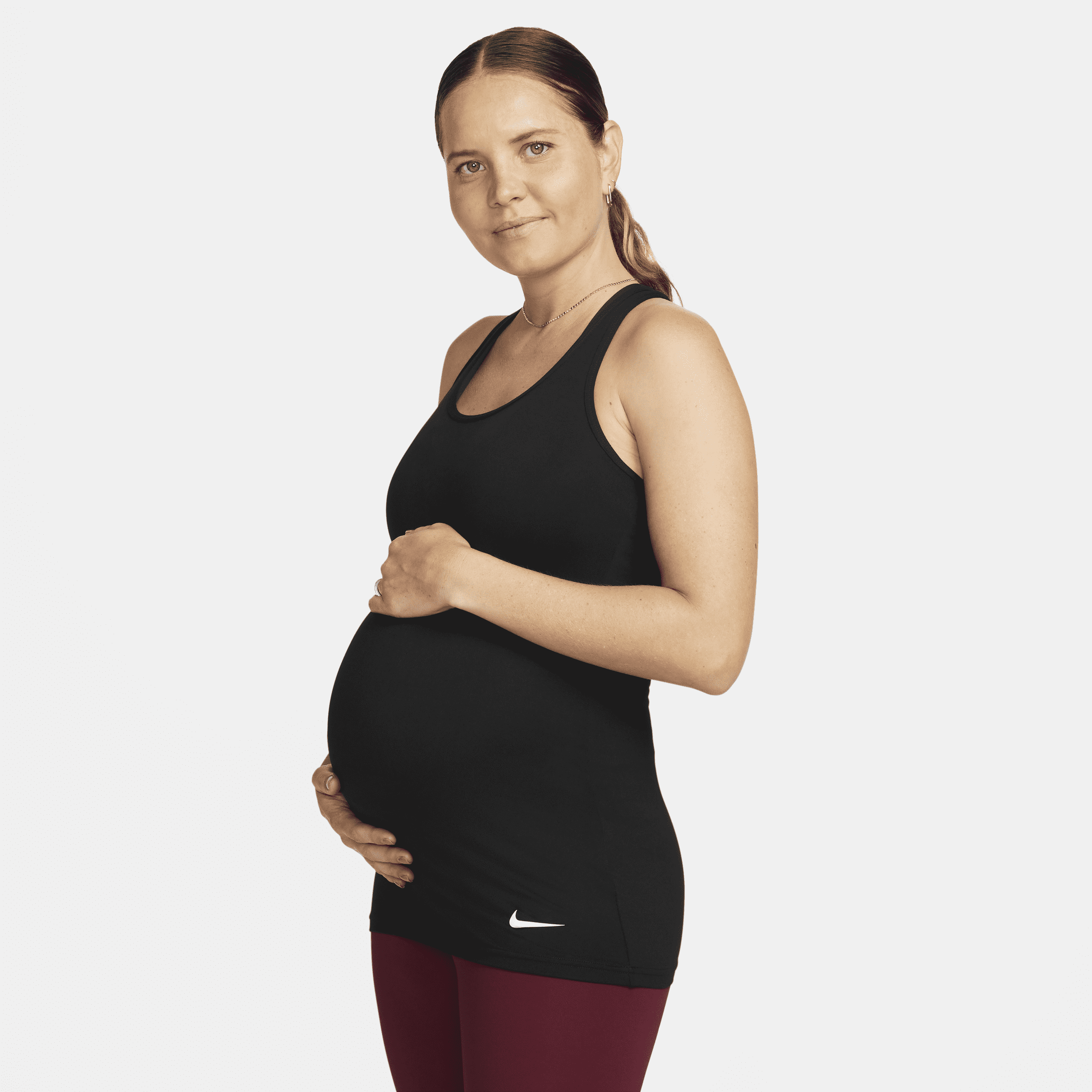 Image of Nike Dri-FIT (M) Tanktop voor dames (zwangerschapskleding) - Zwart