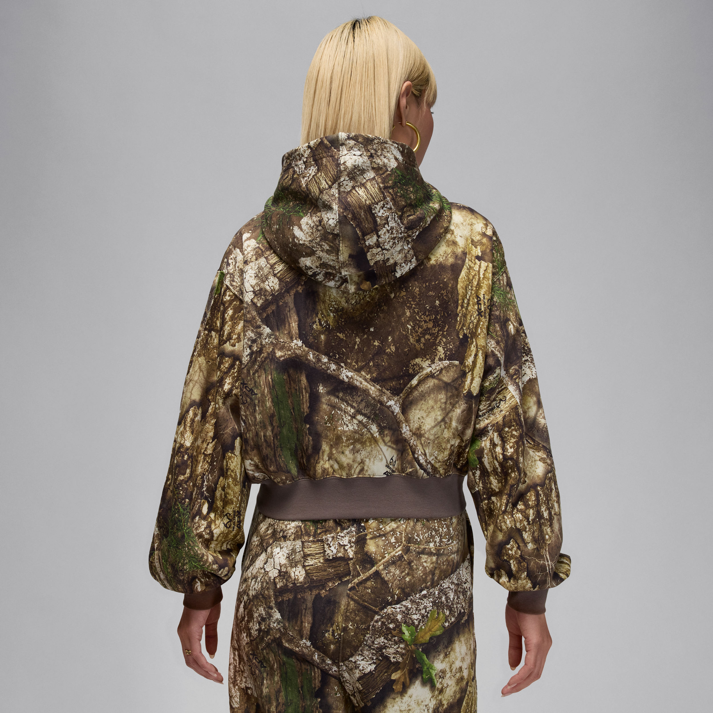 Thumbnail - Jordan Brooklyn Fleece Realtree Mod Crop Kapuzenjacke (Damen) - Weiß