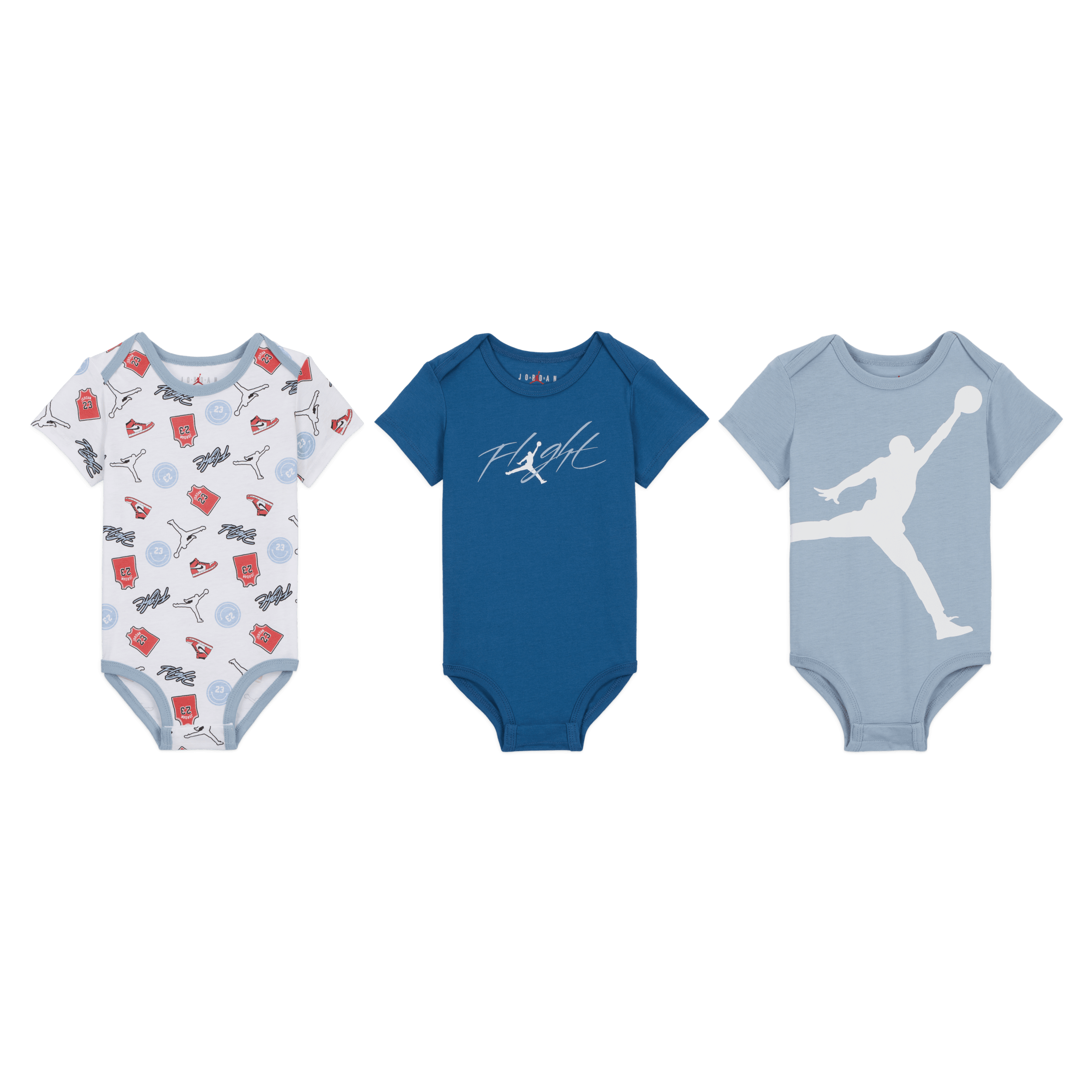 Jordan Flight Patch rompertjes met print voor baby's (12-24 maanden) Blauw