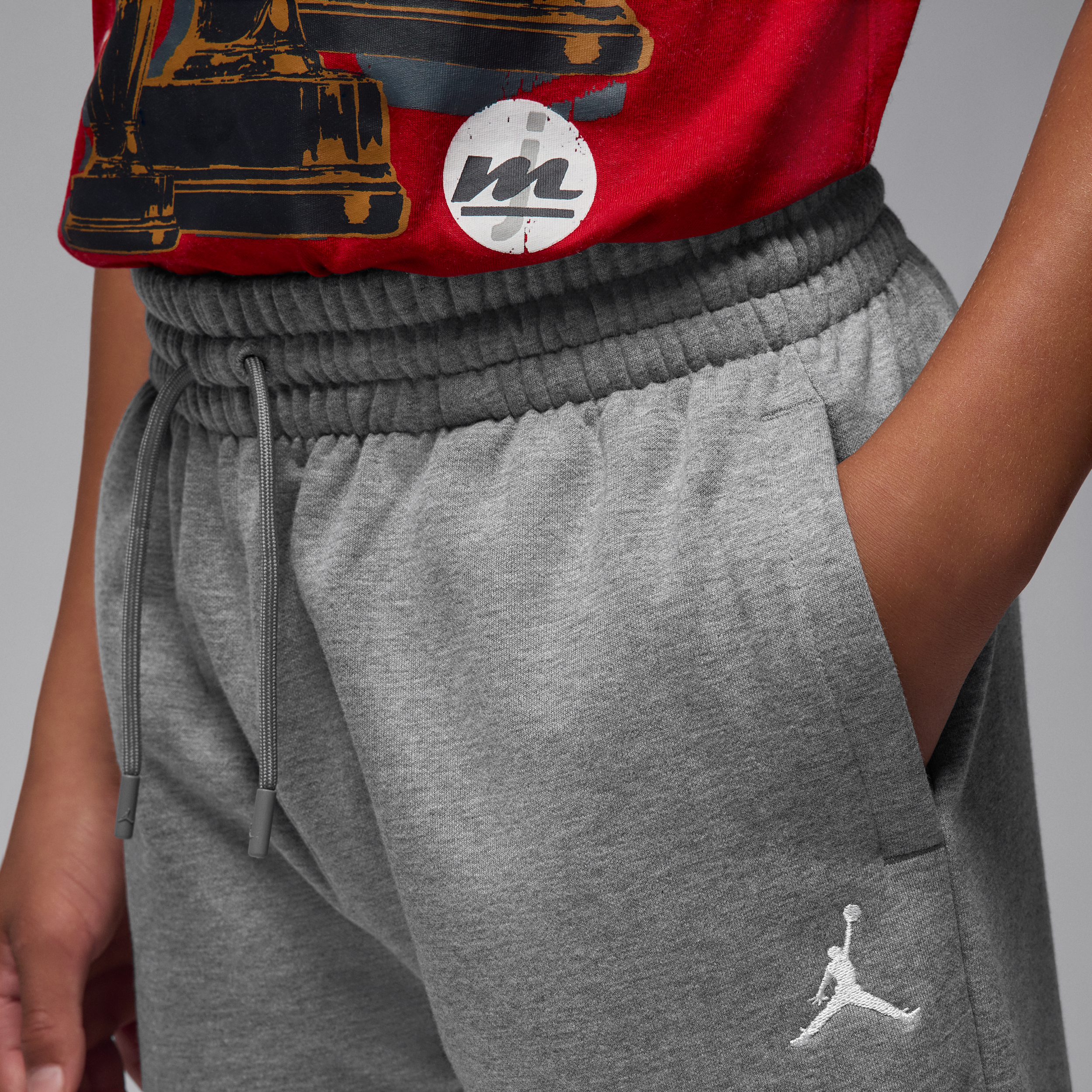 Thumbnail - Jordan Brooklyn Essentials offene Fleece-Hose (ältere Kinder) - Grau