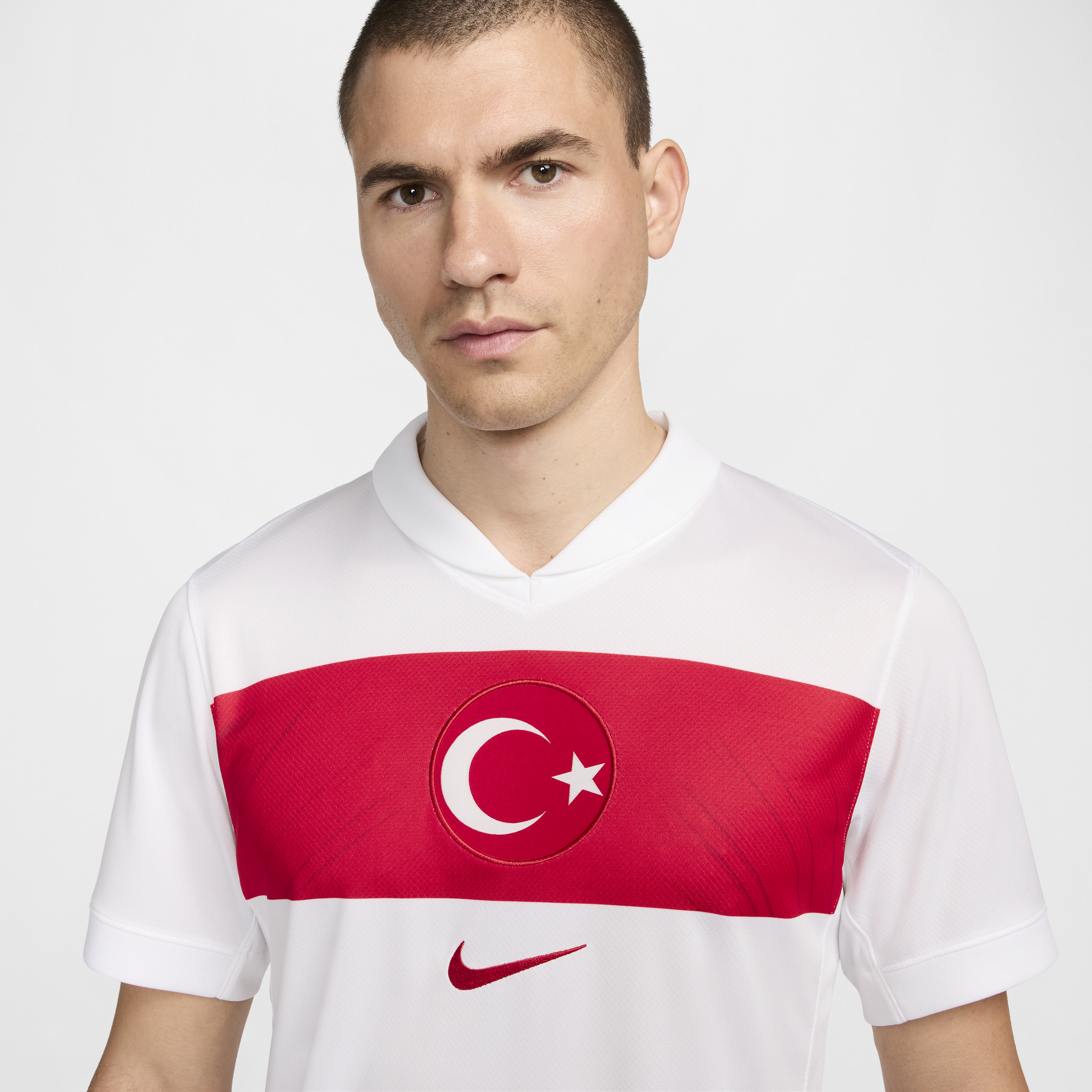 Nike Turkije 2024 25 Stadium Thuis Dri-FIT replica voetbalshirt voor heren Wit