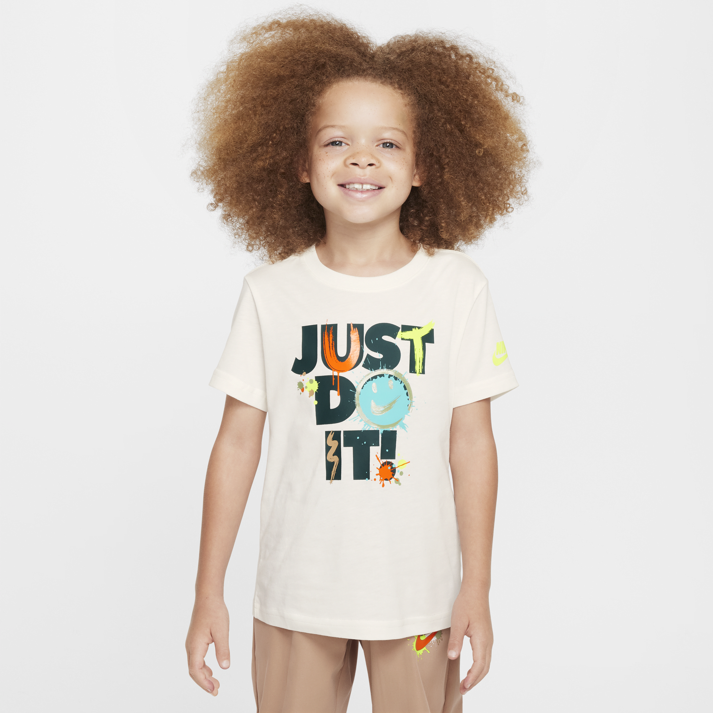 Nike 'Express Yourself' 'Just Do It' T-shirt voor kleuters - Wit