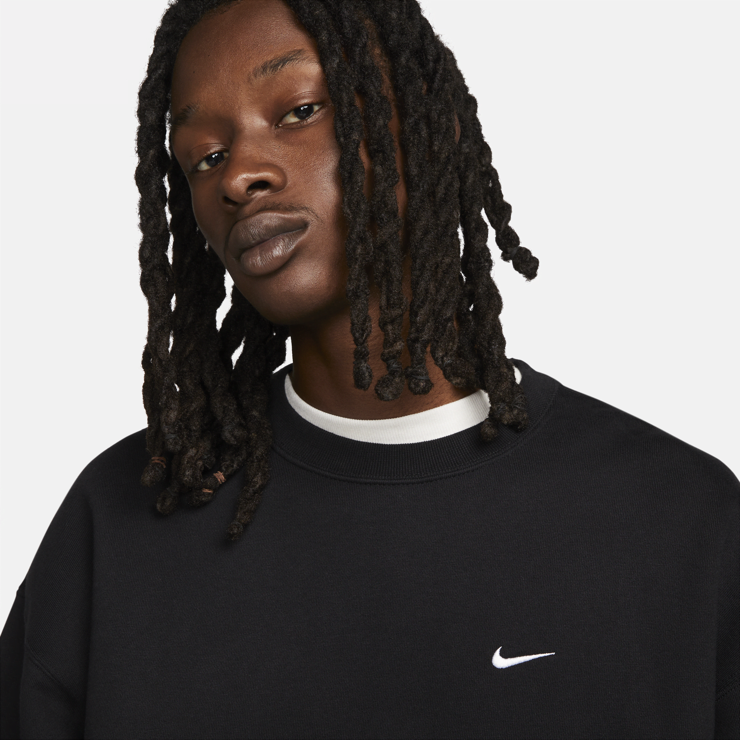 Haut en tissu Fleece Nike Solo Swoosh pour Homme - Noir