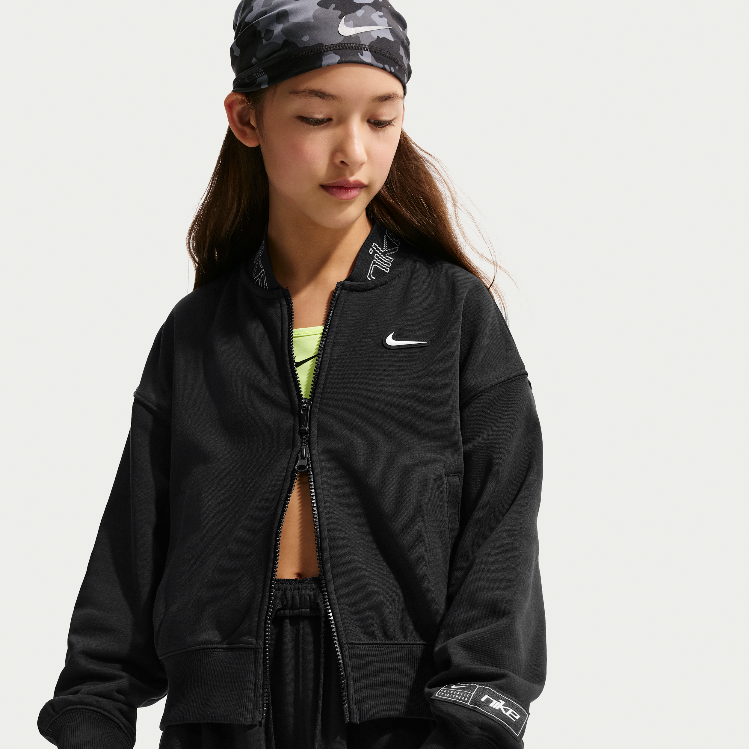 Thumbnail - Nike Fleece-Jacke (ältere Kinder, Mädchen) - Schwarz