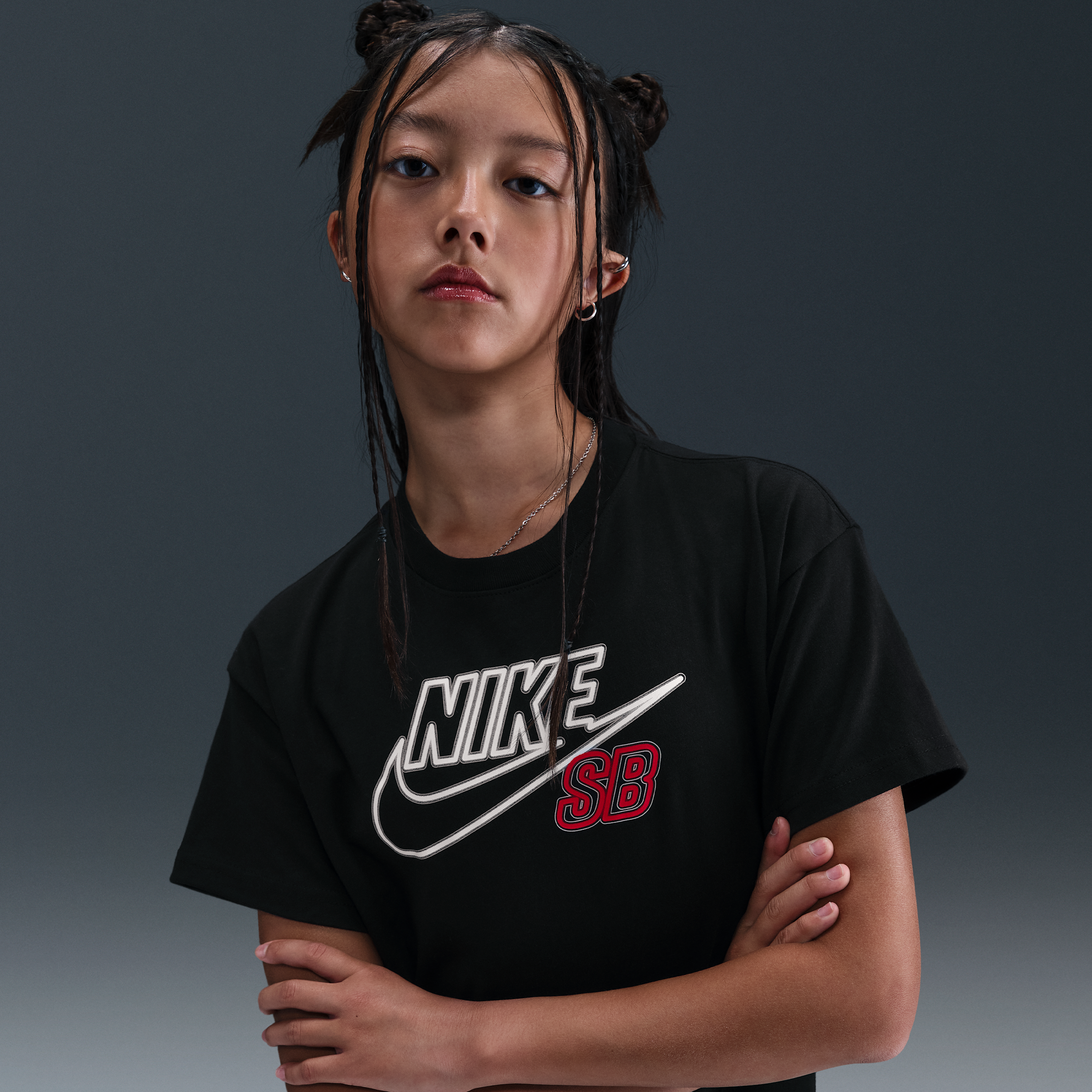 Nike Older Kids Max90 Skate T-Shirt - Black - Cotton