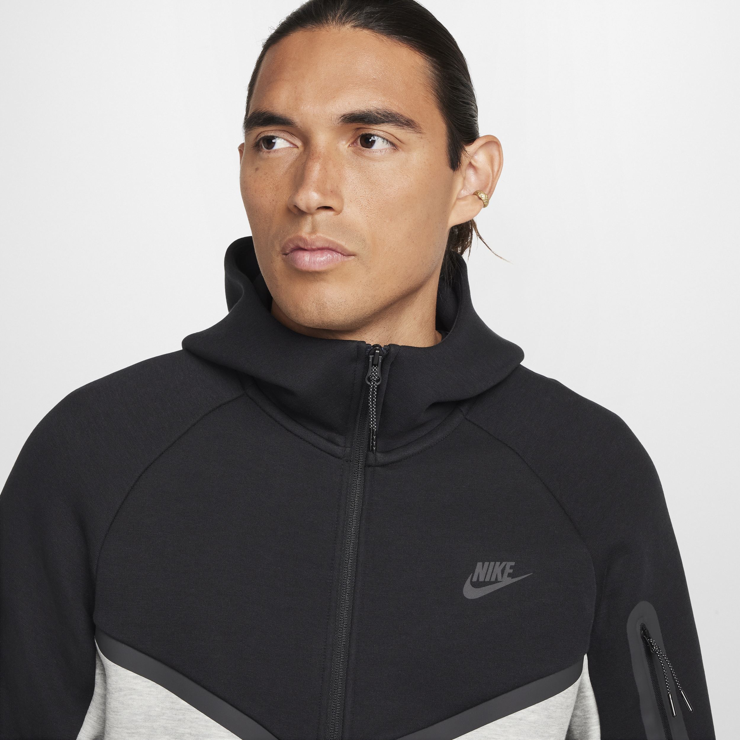 Sweat à capuche et zip Windrunner Nike Tech pour homme - Noir