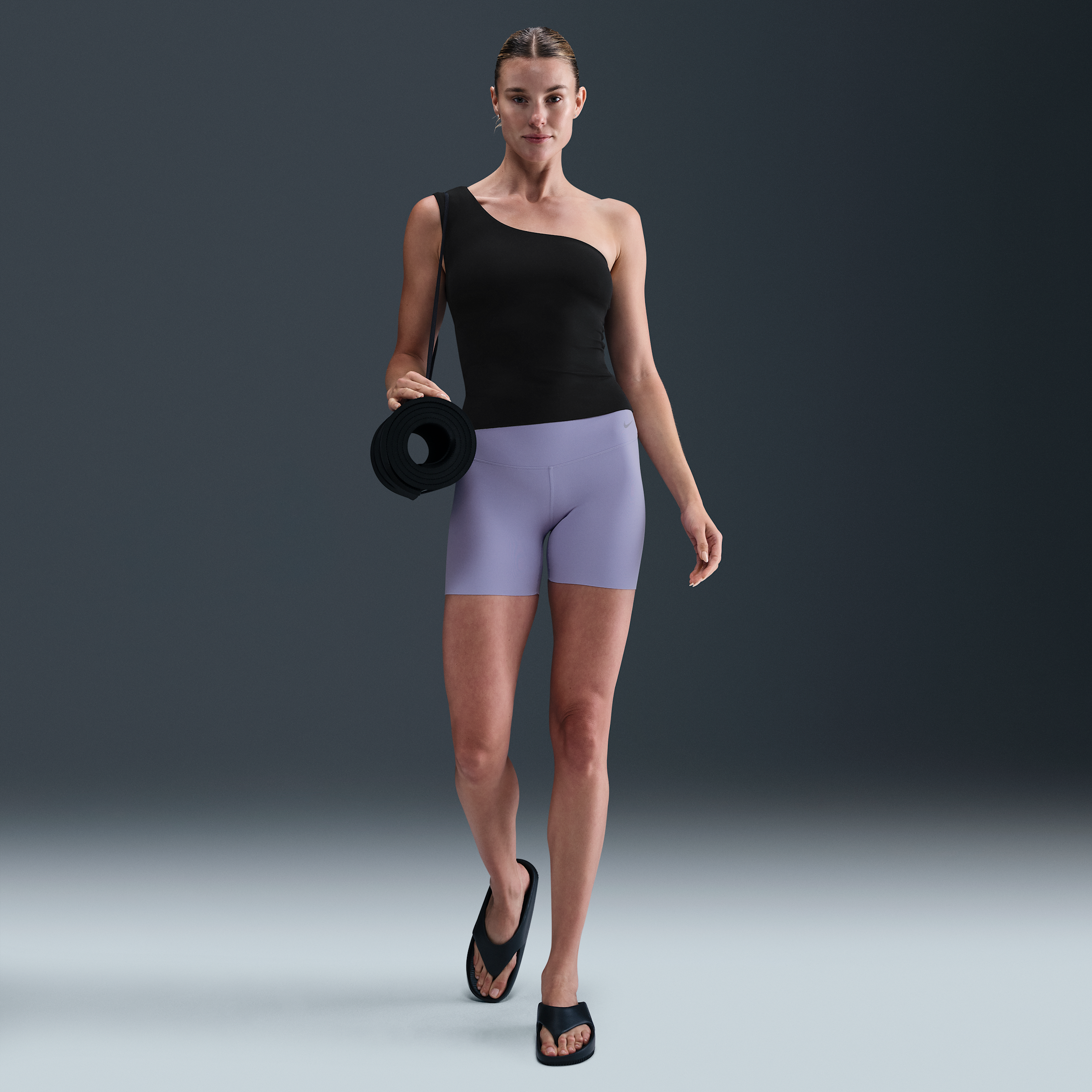 Thumbnail - Nike Zenvy Bike-Shorts mit sanftem Halt und hohem Taillenbund für Damen (ca. 12 cm) - Lila