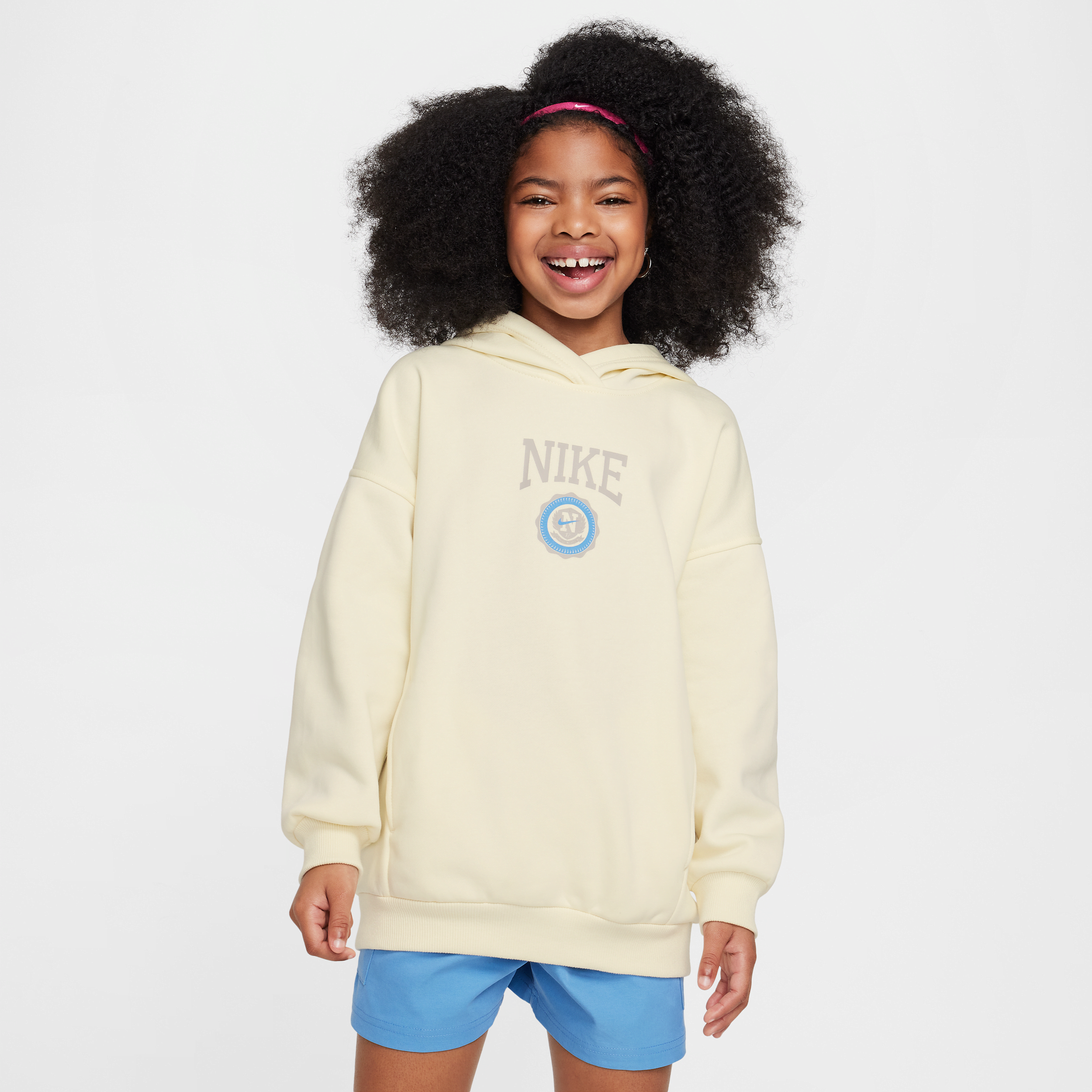 Nike Sportswear Club Fleece oversized hoodie voor meisjes - Wit