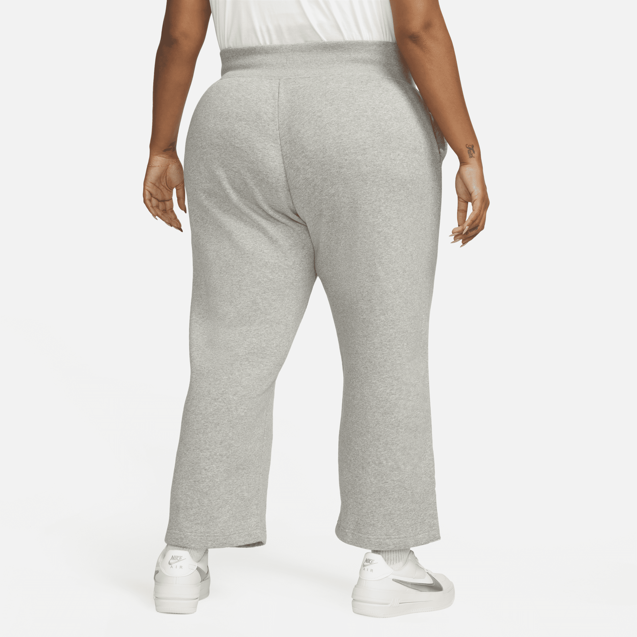 Nike Sportswear Phoenix Fleece Joggingbroek met hoge taille en wijde pijpen voor dames (Plus Size) Grijs