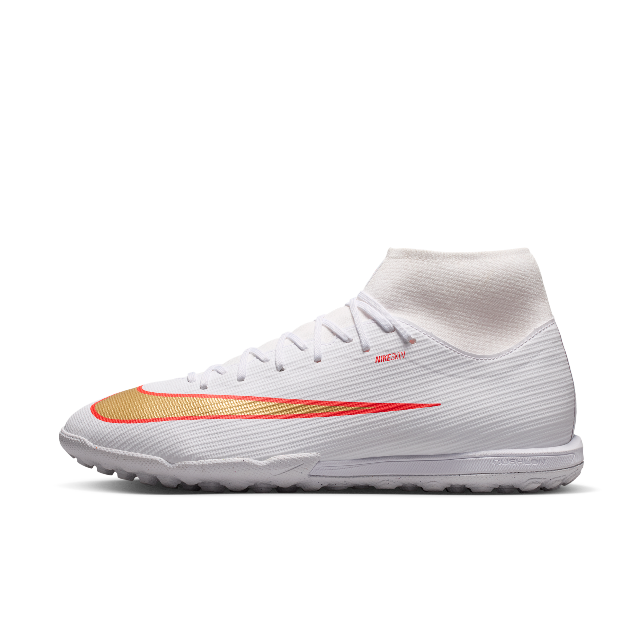 Buty piłkarskie typu high top na nawierzchnię typu turf Nike Mercurial Superfly 11 Academy - Biel
