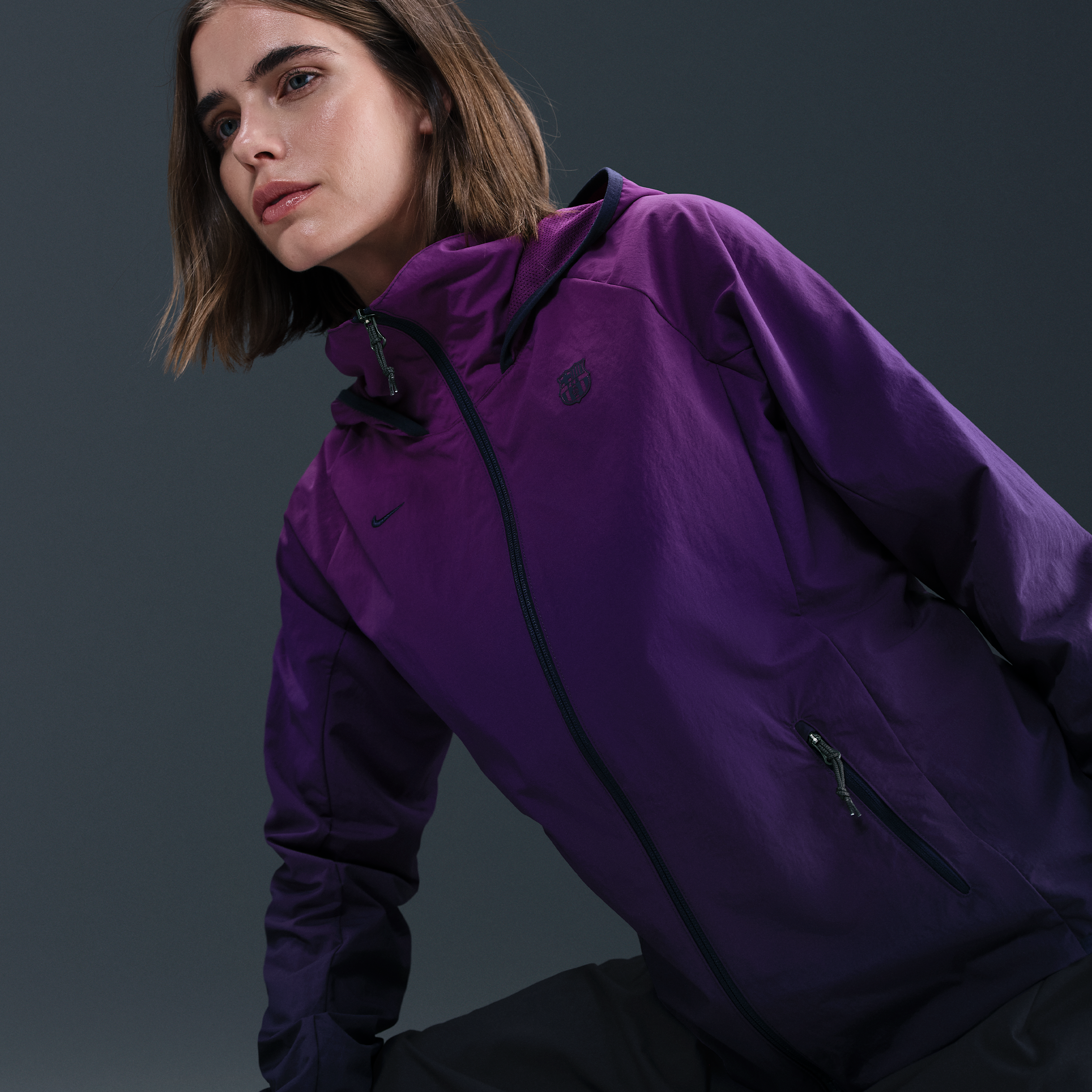 Thumbnail - FC Barcelona AWF Nike Football Webjacke (Herren) - Lila