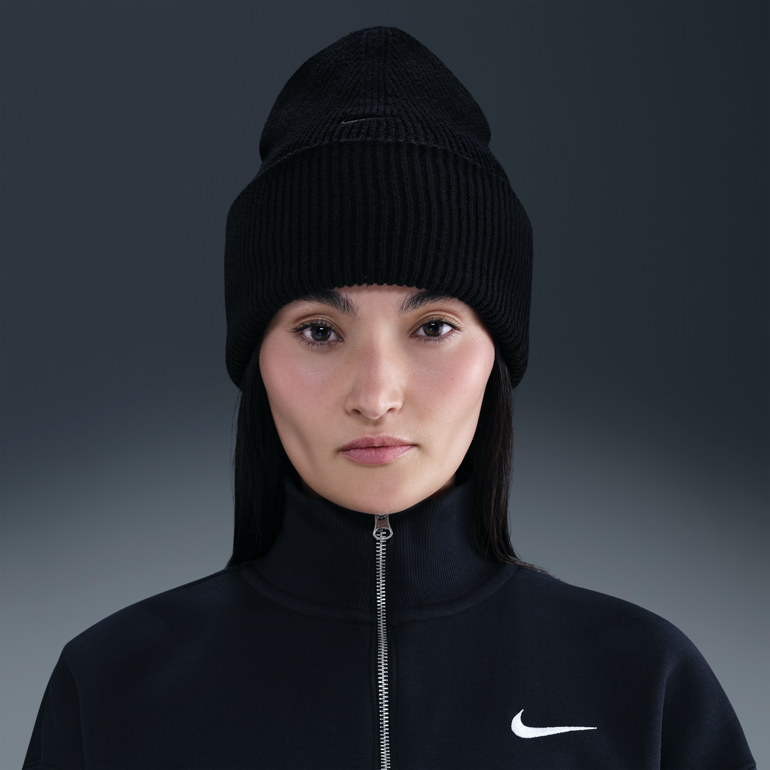 Thumbnail - Nike Peak Premium-Beanie - Schwarz