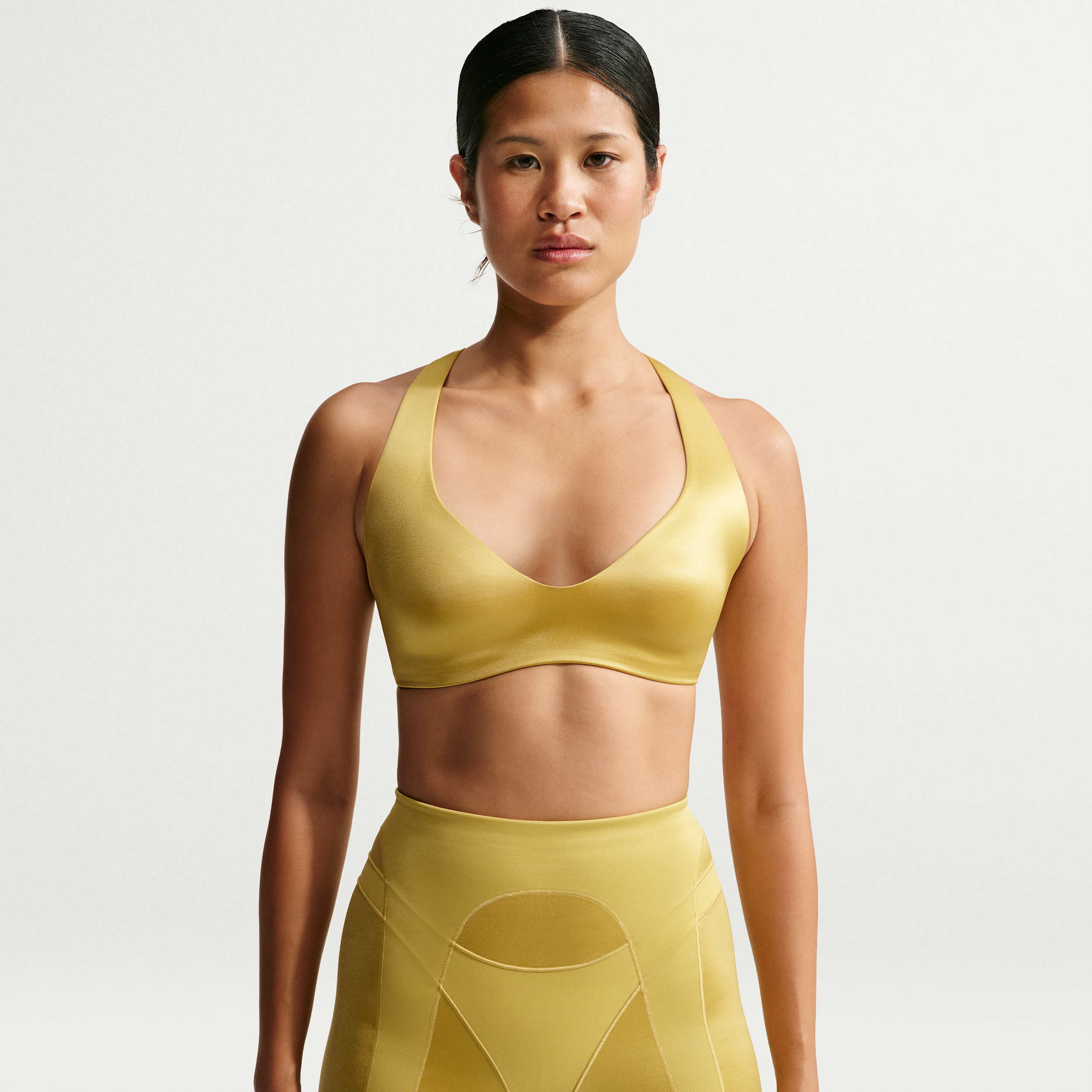 NikeSKIMS Satin Shine Plunge-bh til kvinder - gul