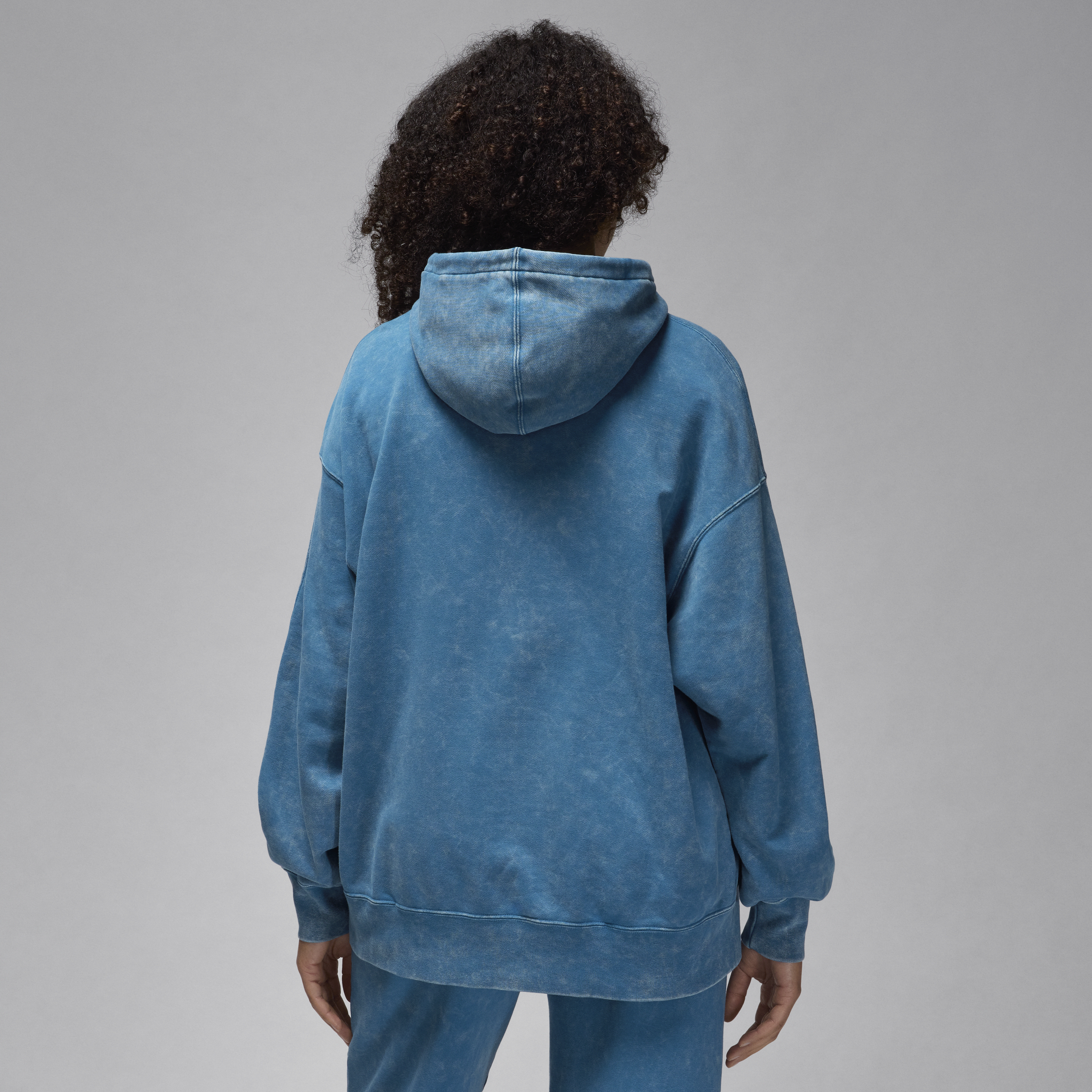 Jordan Flight Fleece gewassen hoodie voor dames Blauw