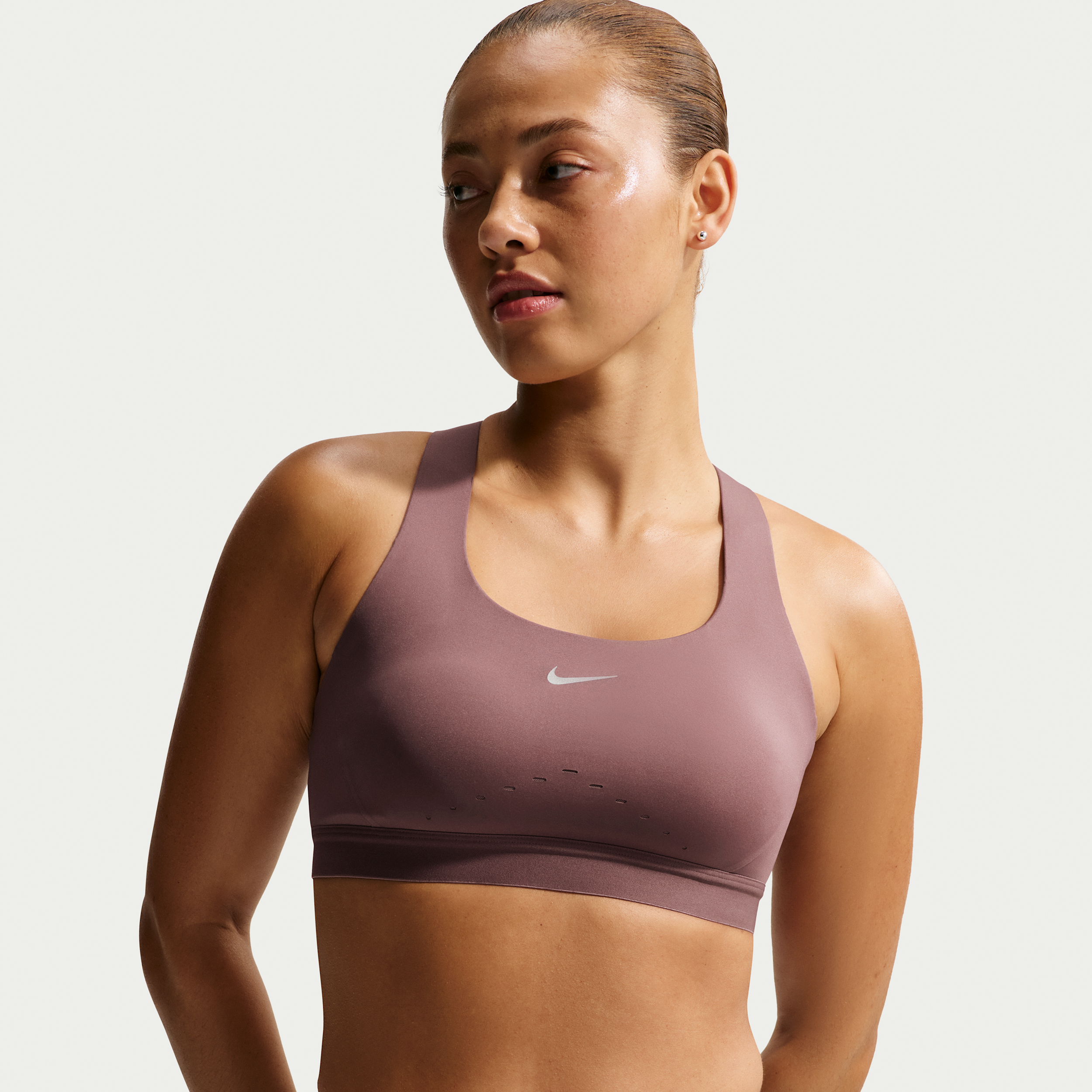 Nike Swift Womens High-Support Lightly Lined Sports Bra - Purple - Polyester/Elastane