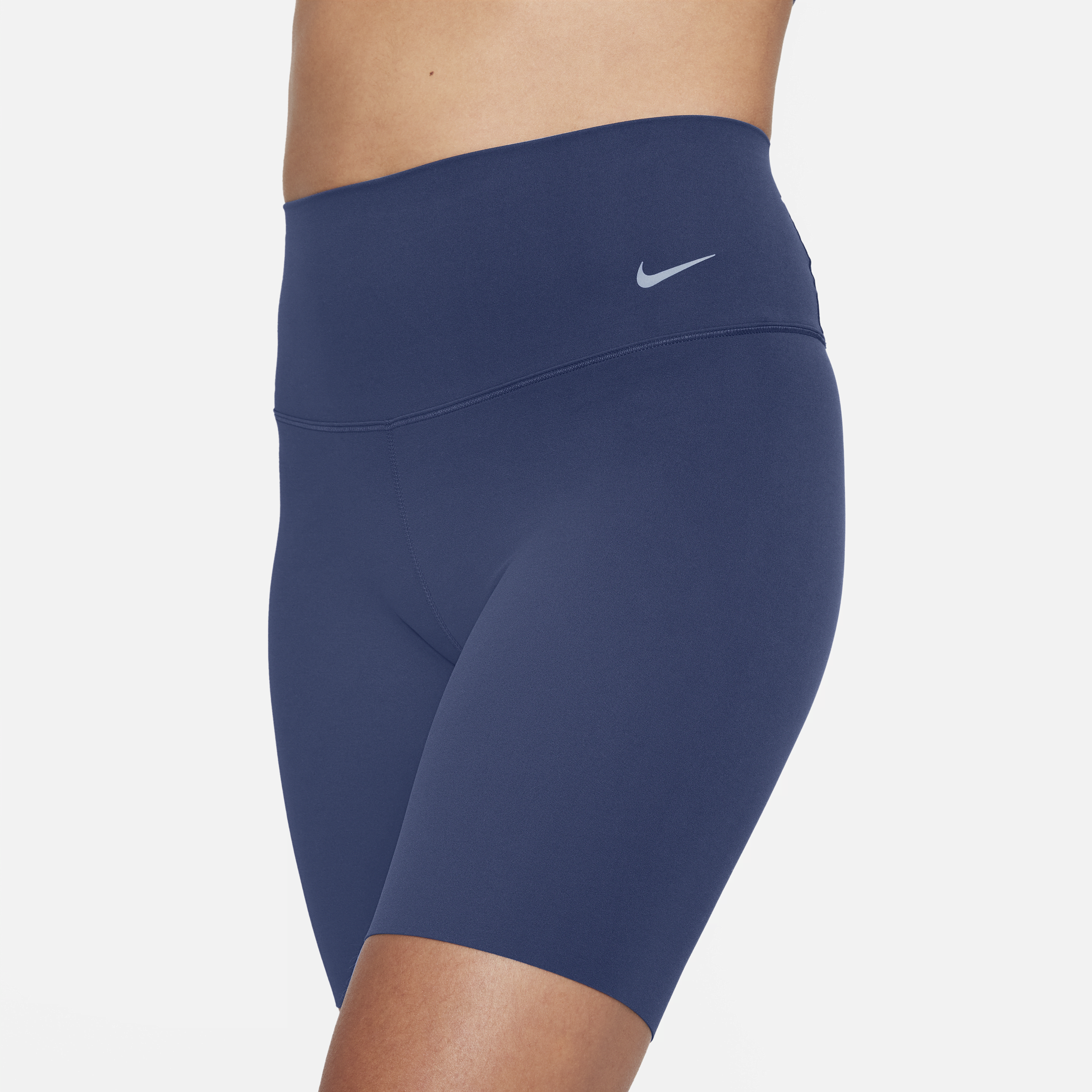 Nike Zenvy Bikeshorts met iets ondersteunende hoge taille voor dames (21 cm) Blauw