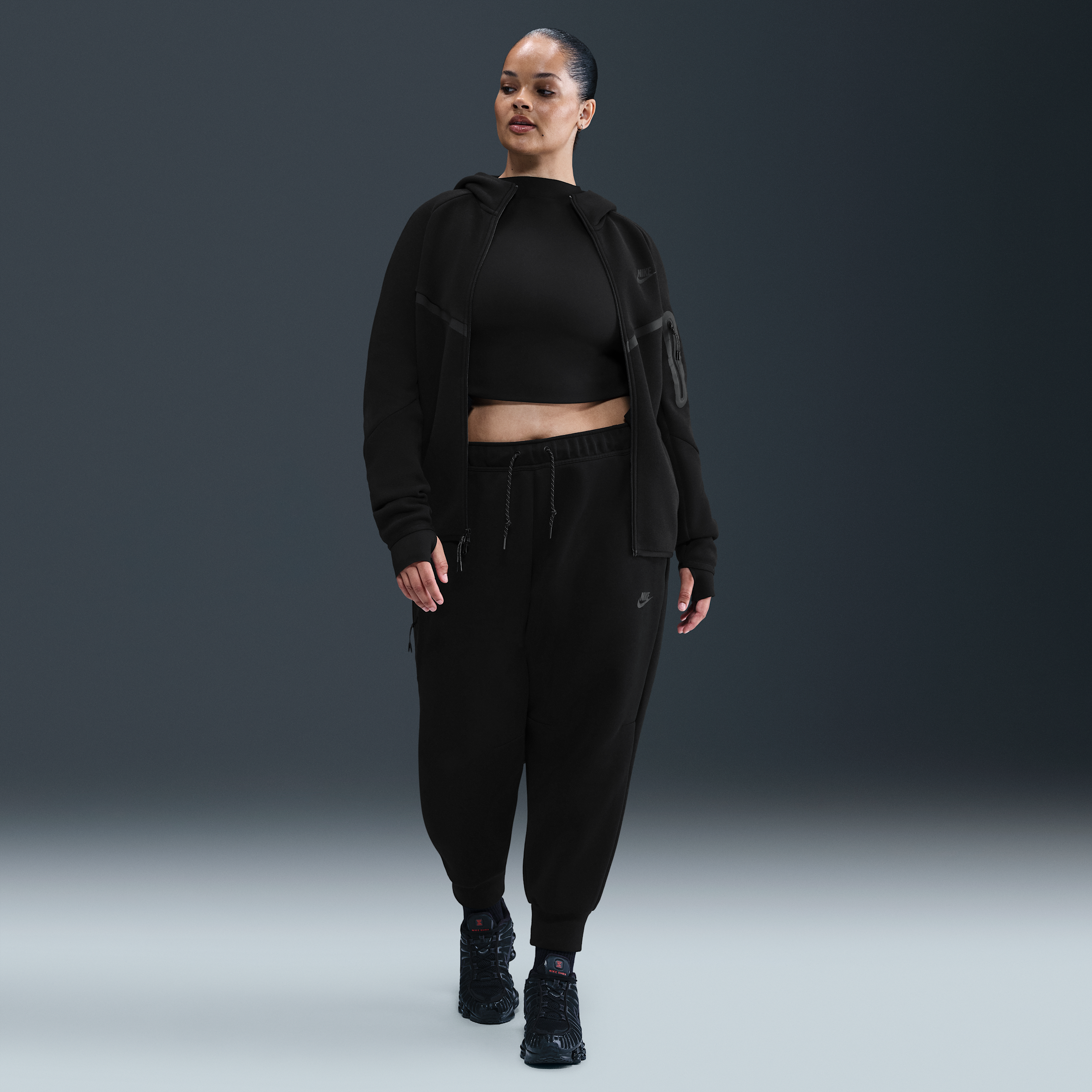 Thumbnail - Nike Sportswear Tech Fleece Damen-Jogger mit mittelhohem Bund - Schwarz