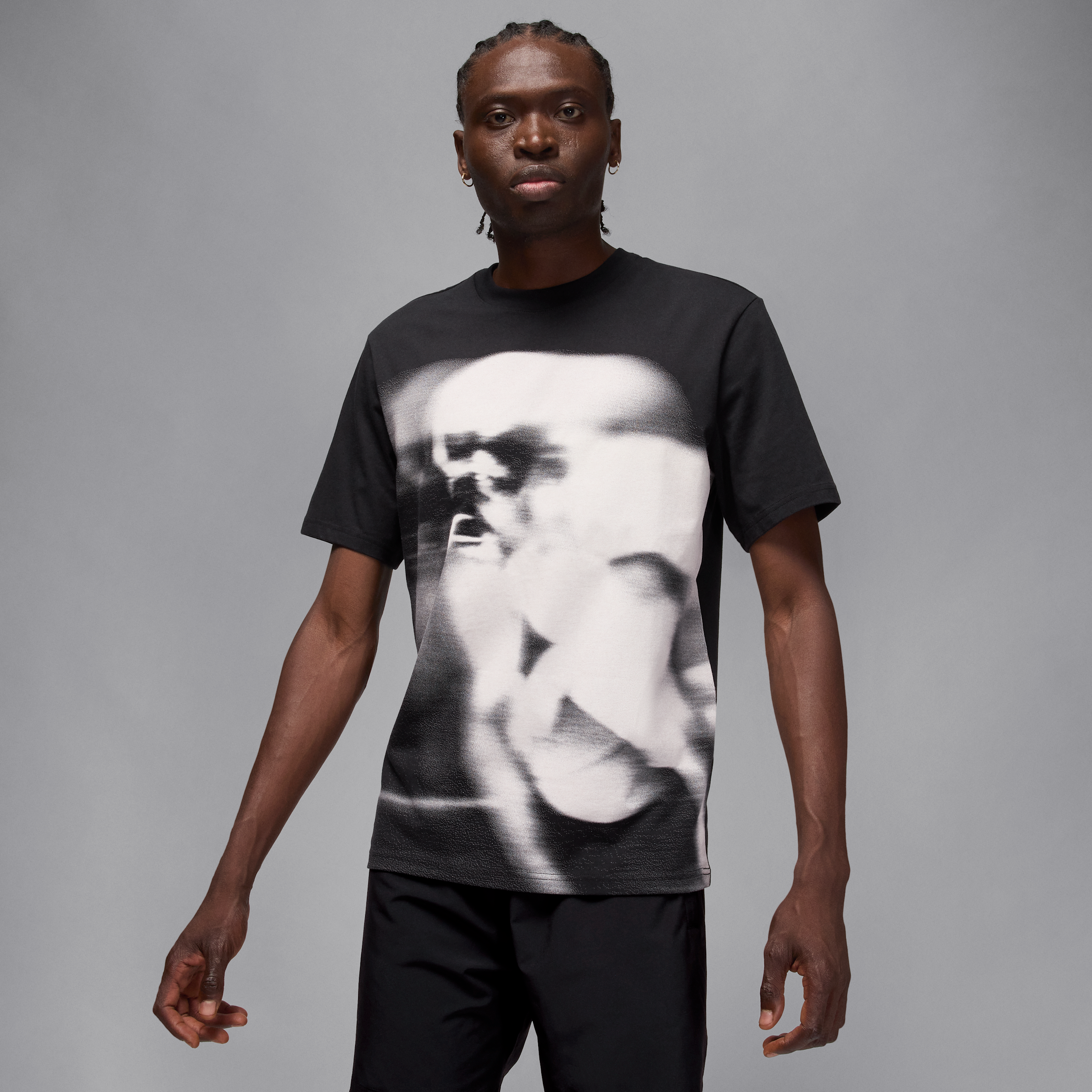 Nike Jordan Sport Mens Dri-FIT Short-Sleeve Top - Black - Cotton