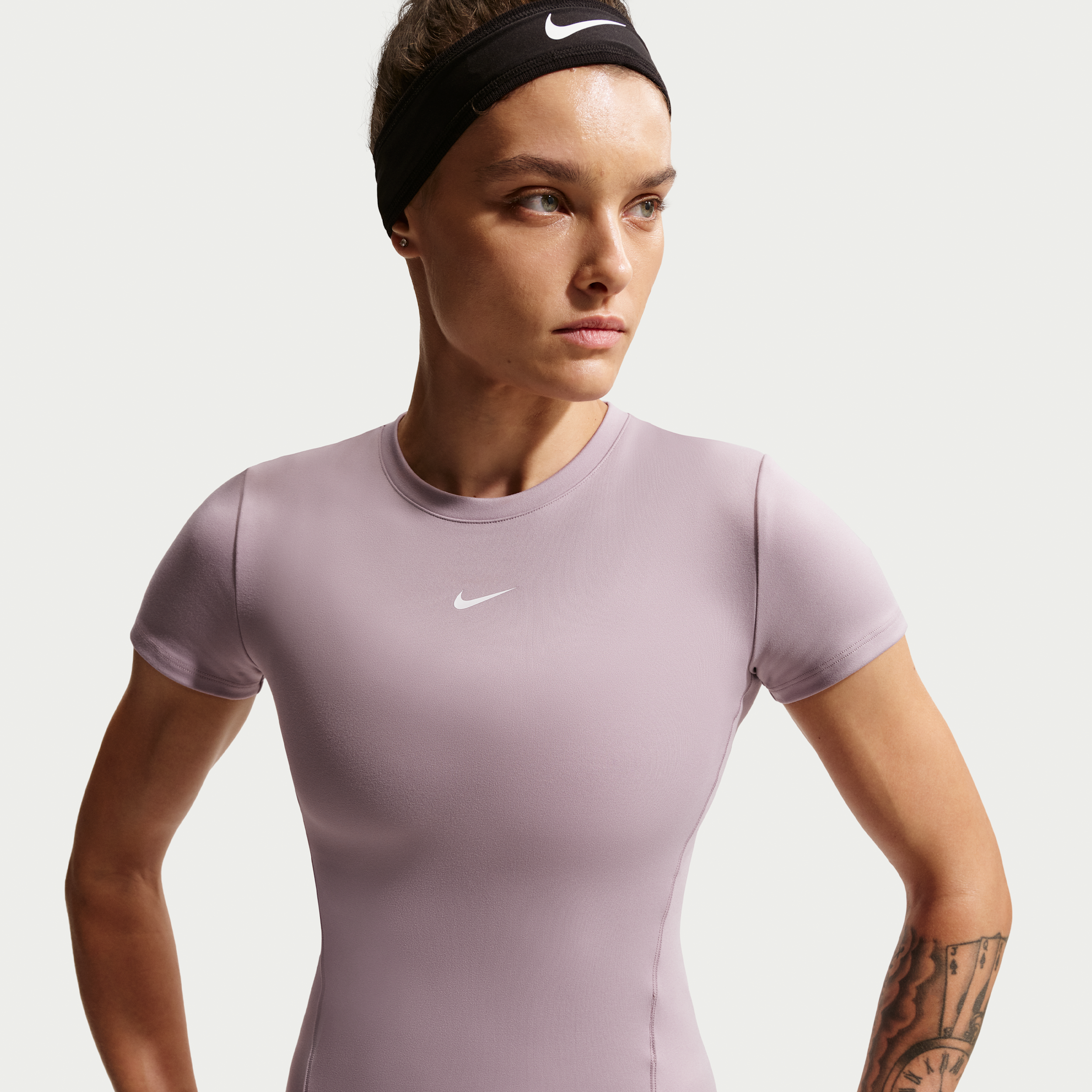 Nike One Womens Short-Sleeve Top - Grey - Polyester