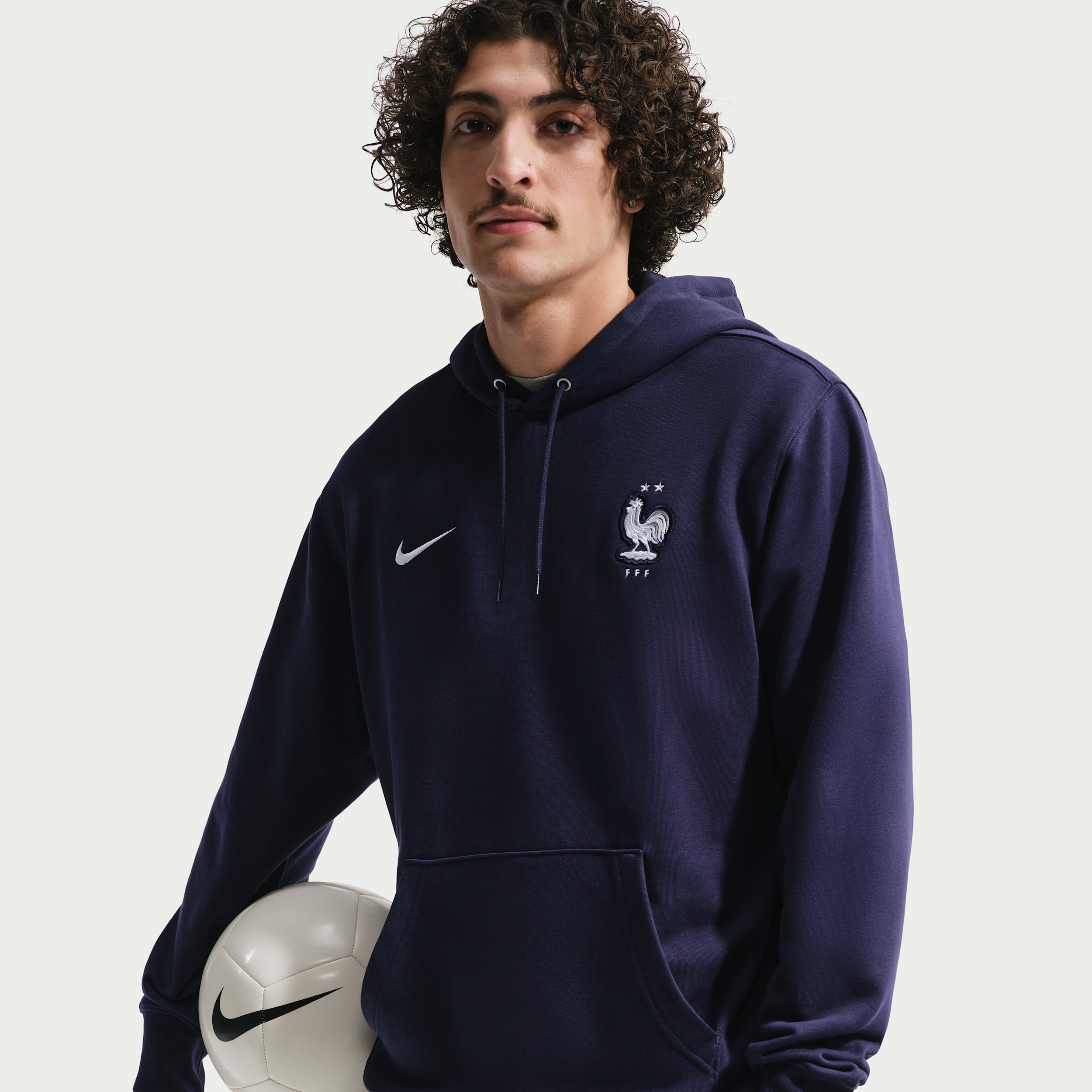 Felpa pullover da calcio in French Terry con cappuccio Nike FFF Club – Uomo - Blu