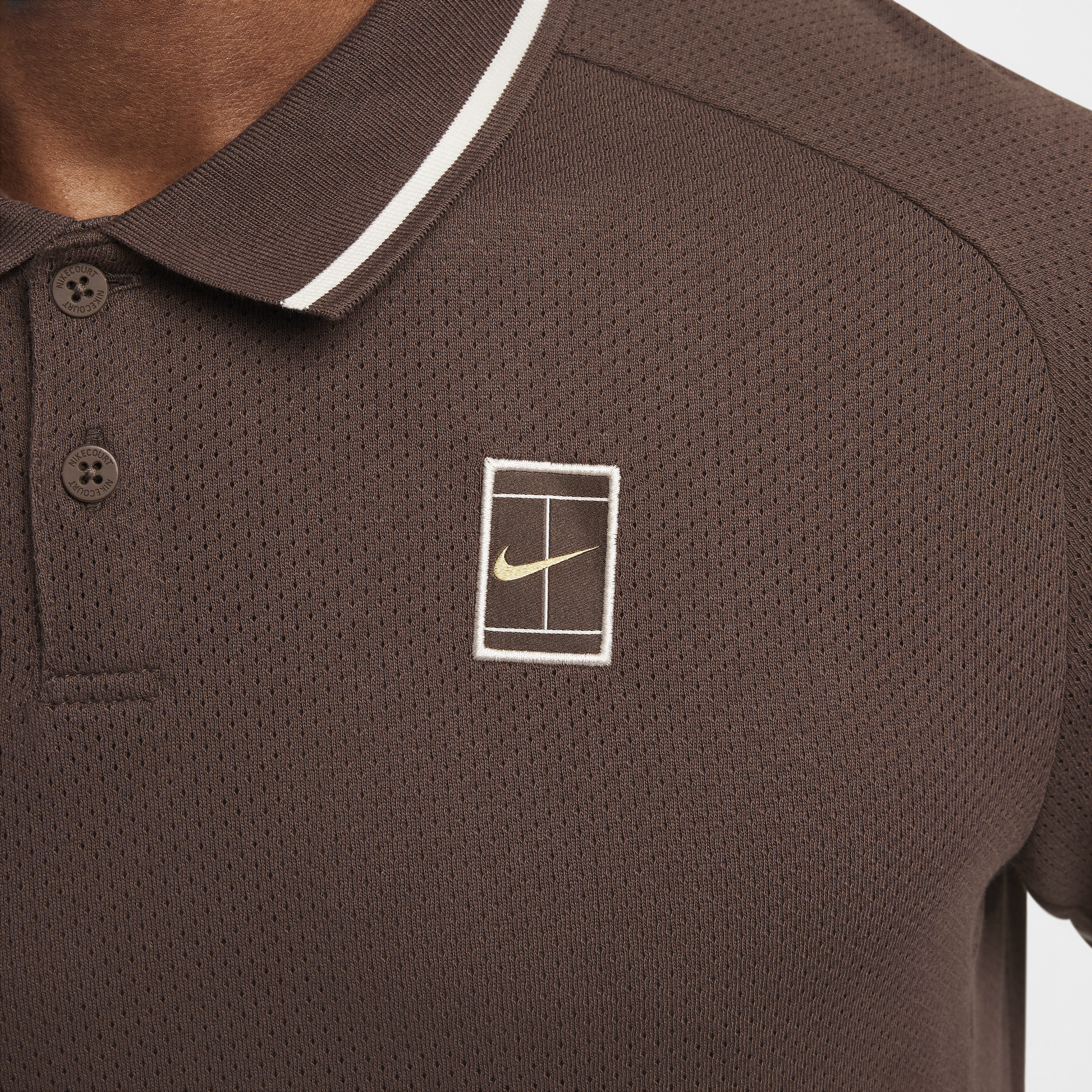 Polo de tennis NikeCourt Heritage pour Homme - Marron