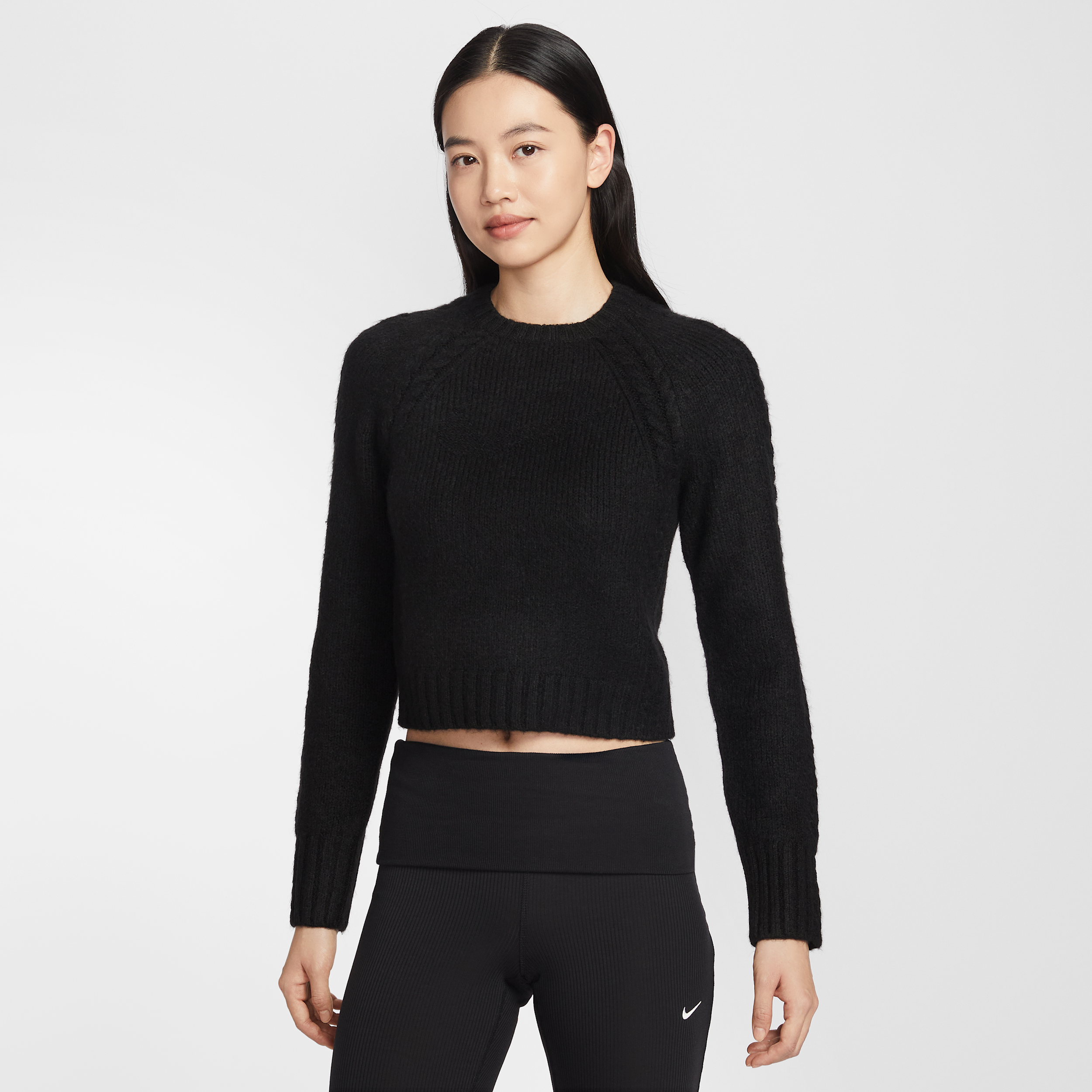 Thumbnail - Nike Chill Knit schmal geschnittenes Longsleeve (Damen) - Schwarz