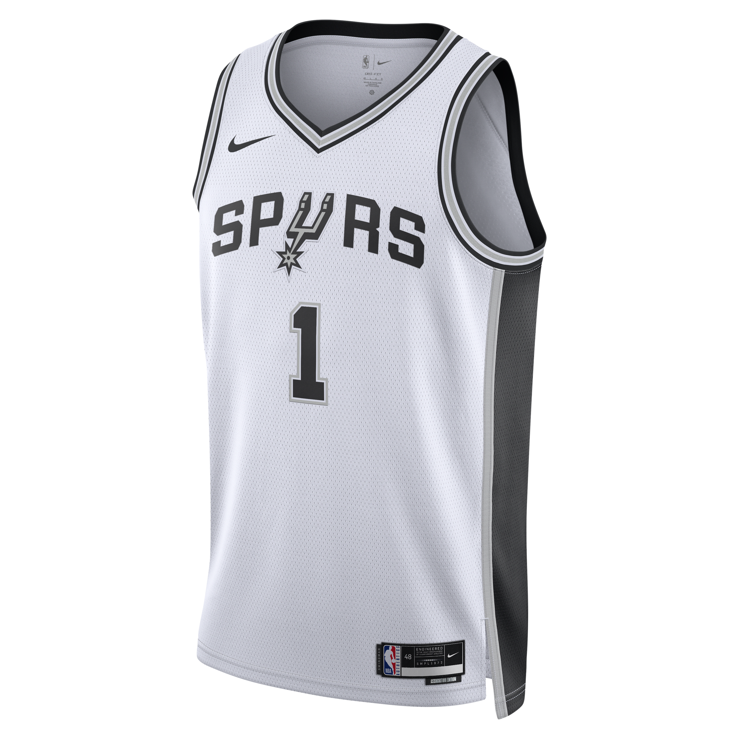 Nike San Antonio Spurs Association Edition 2022 23 Dri-FIT Swingman NBA-jersey voor heren Wit
