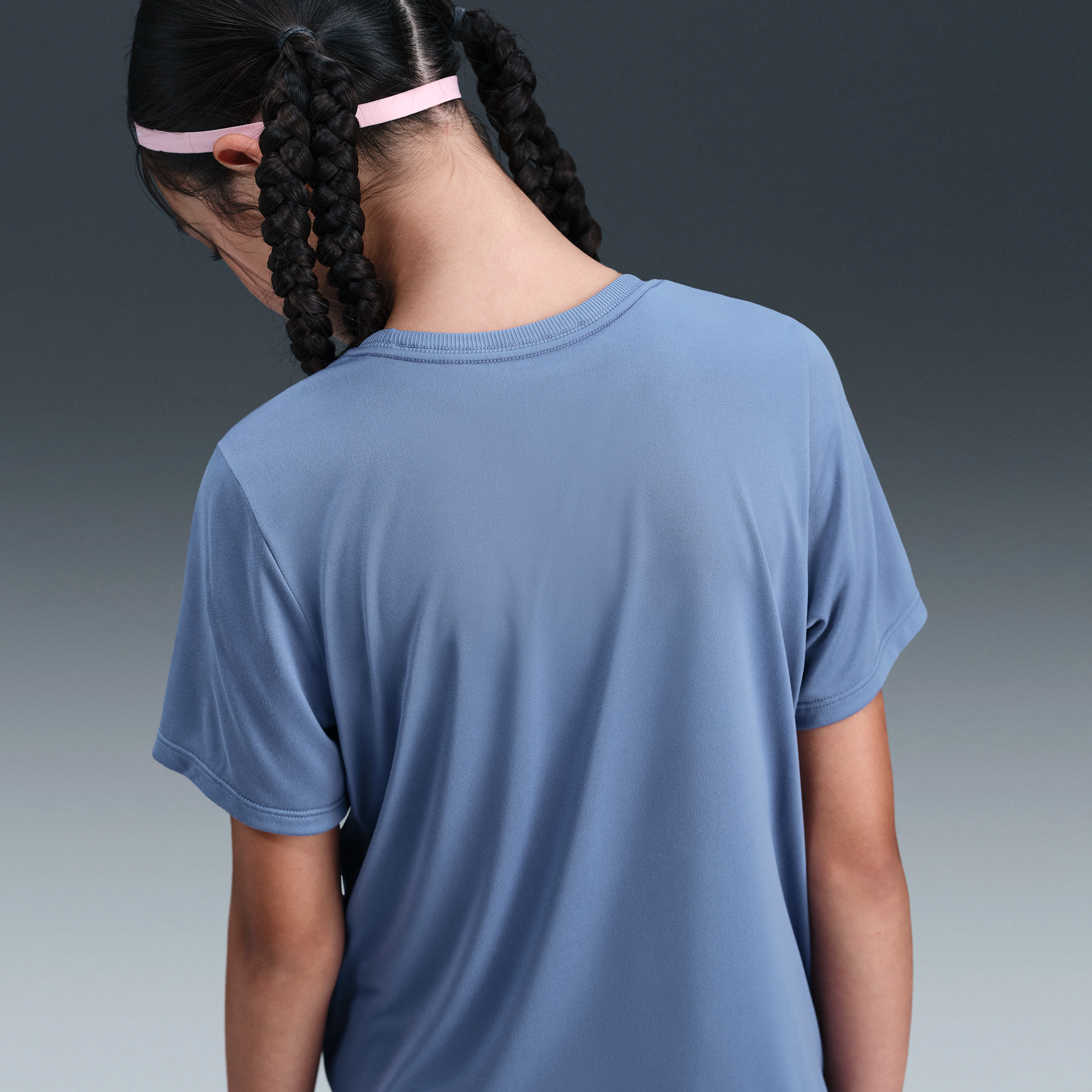 Thumbnail - Nike One Fitted Dri-FIT-Kurzarmshirt (Mädchen) - Blau