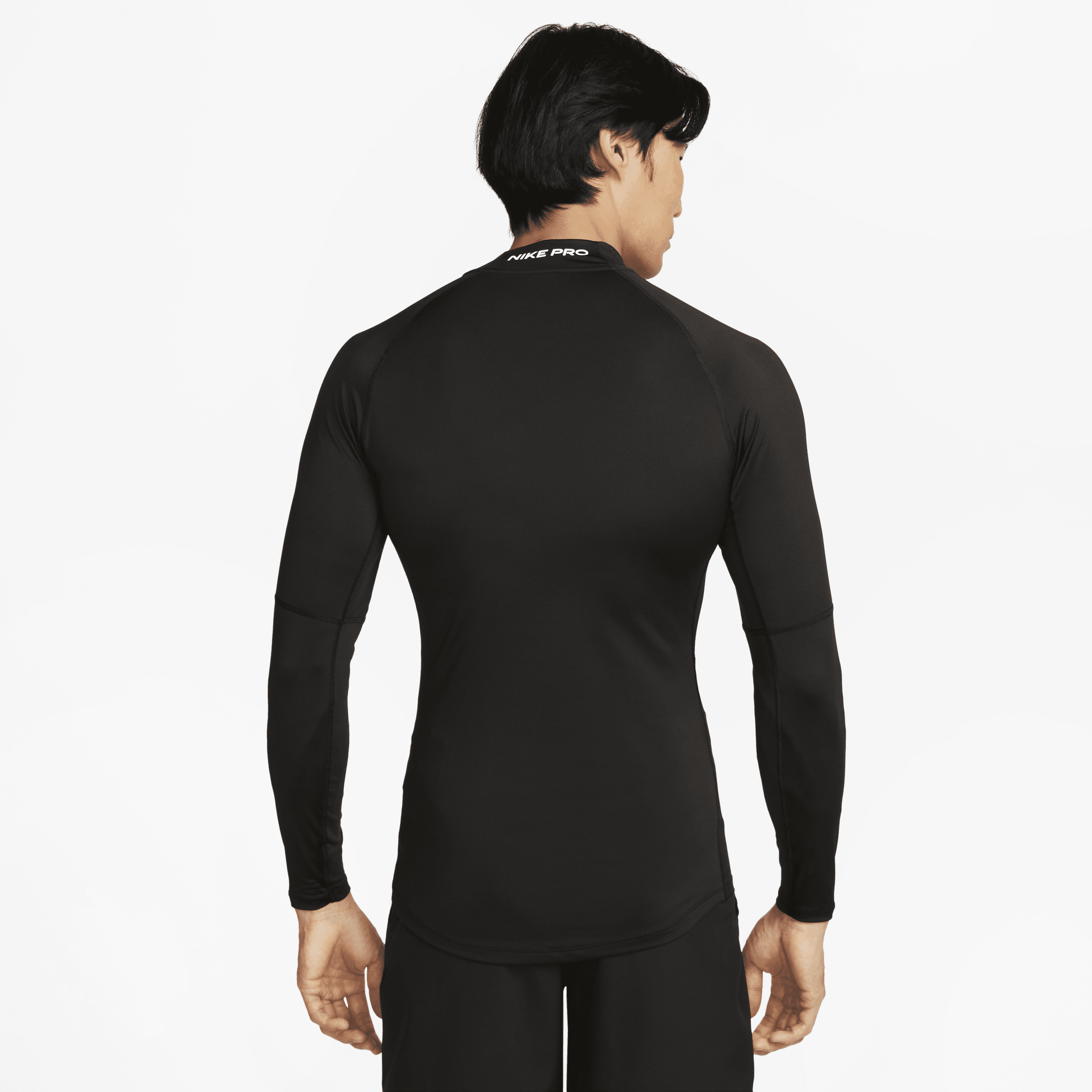 Haut de fitness à manches longues et col montant Dri-FIT Nike Pro pour homme - Noir