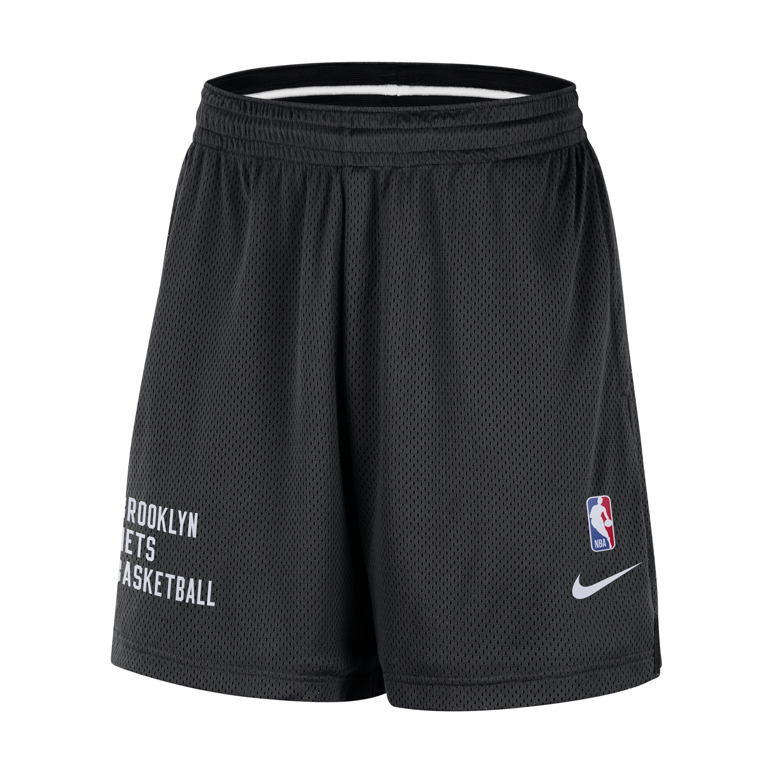 Nike Brooklyn Nets NBA-herenshorts met mesh Zwart