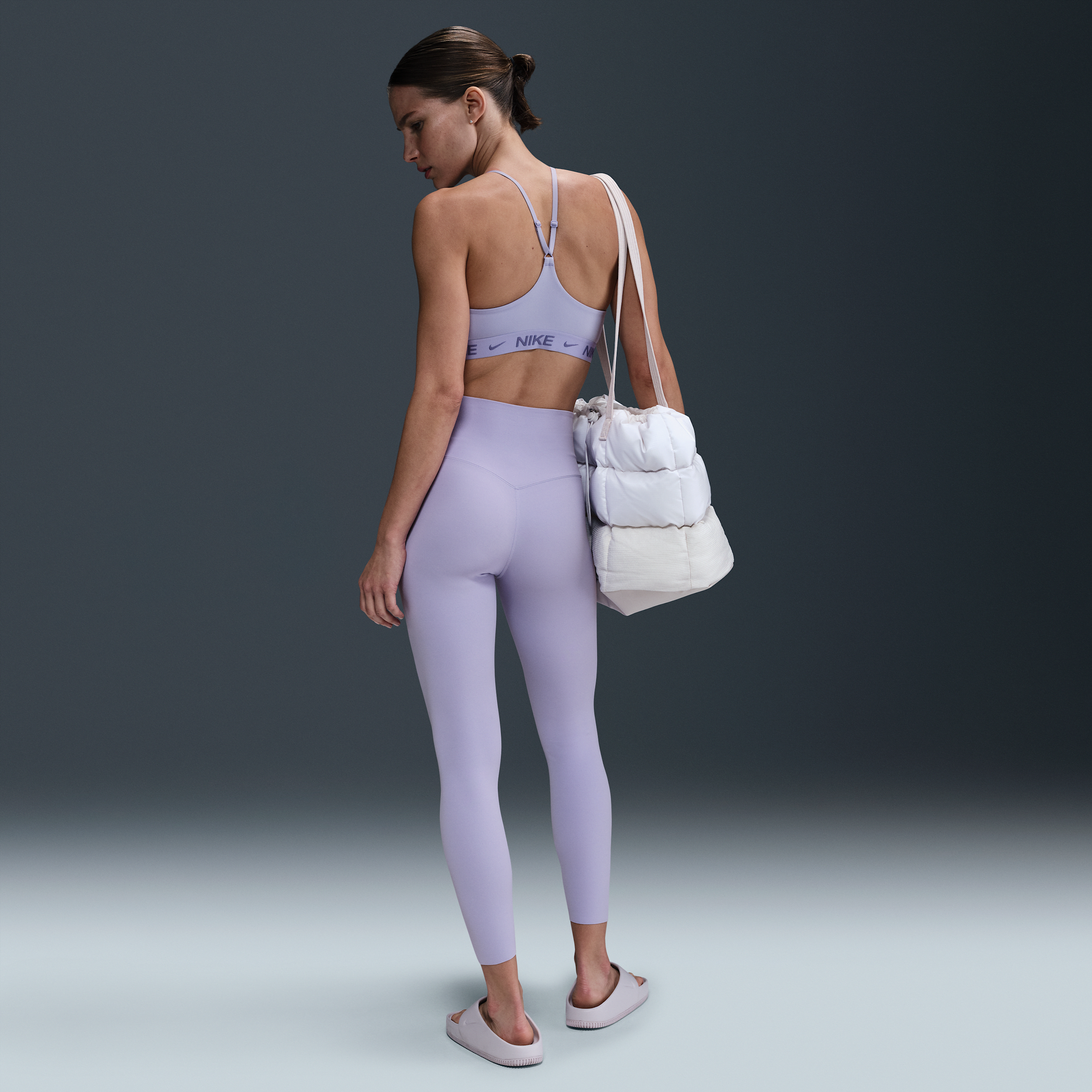 Legging 7/8 à taille haute et maintien léger Nike Zenvy pour femme - Pourpre