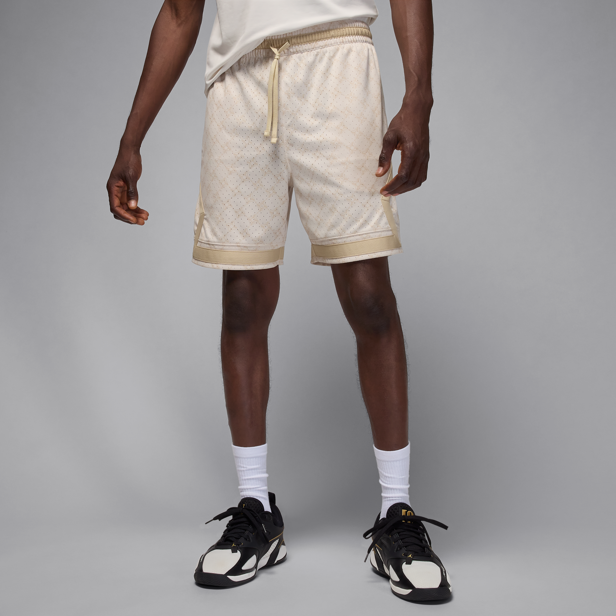 Nike Jordan Sport Mens Dri-FIT Printed Diamond Shorts - Brown - Polyester