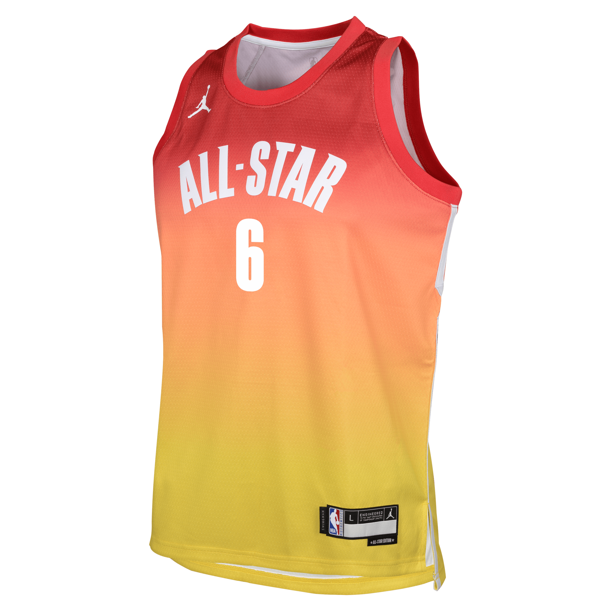 Jordan LeBron James Los Angeles Lakers 2023 All-Star Edition Swingman NBA-jersey met Dri-FIT voor jongens Rood