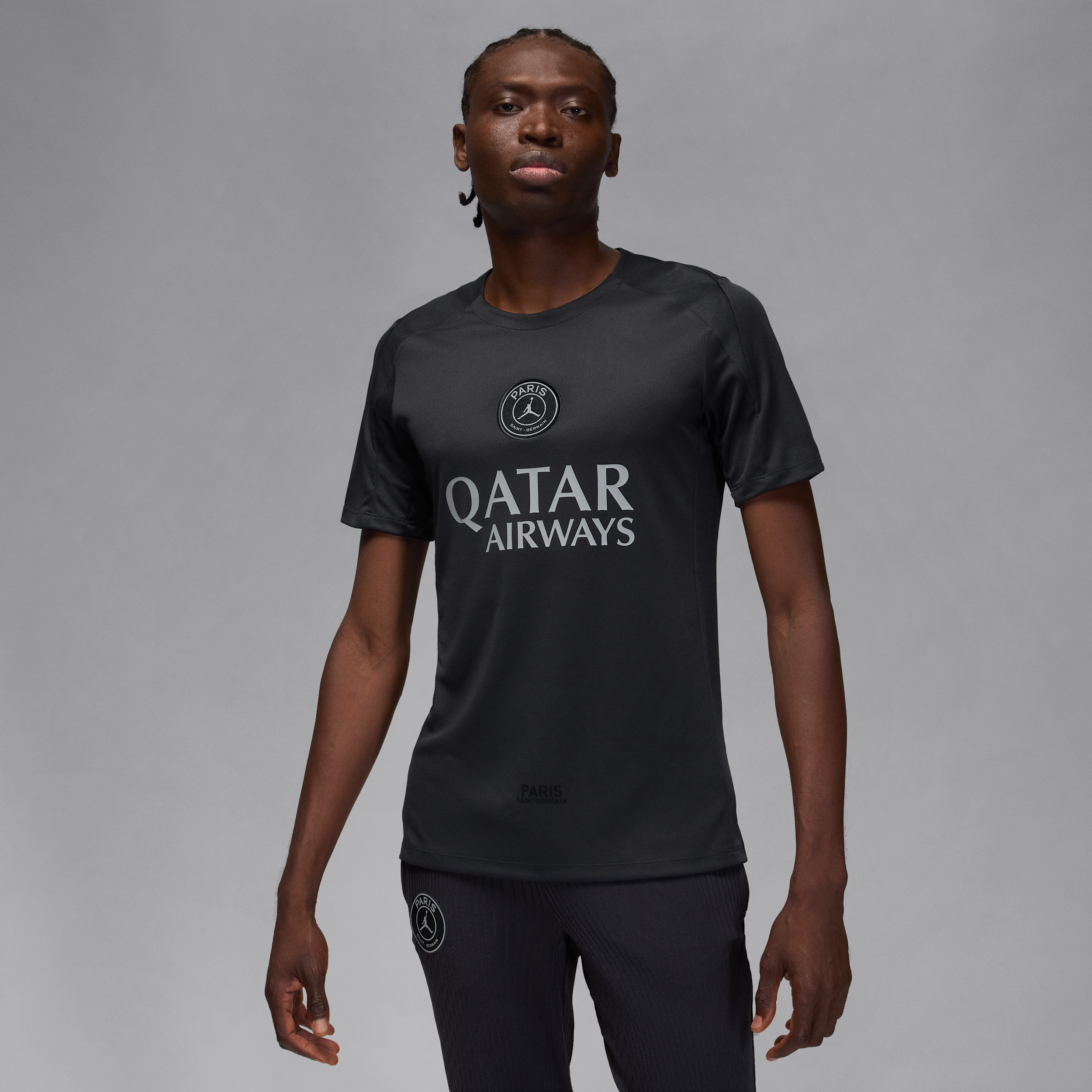 Kortærmet Paris Saint-Germain Strike Fourth Jordan Dri-FIT-fodboldtrøje til mænd - sort
