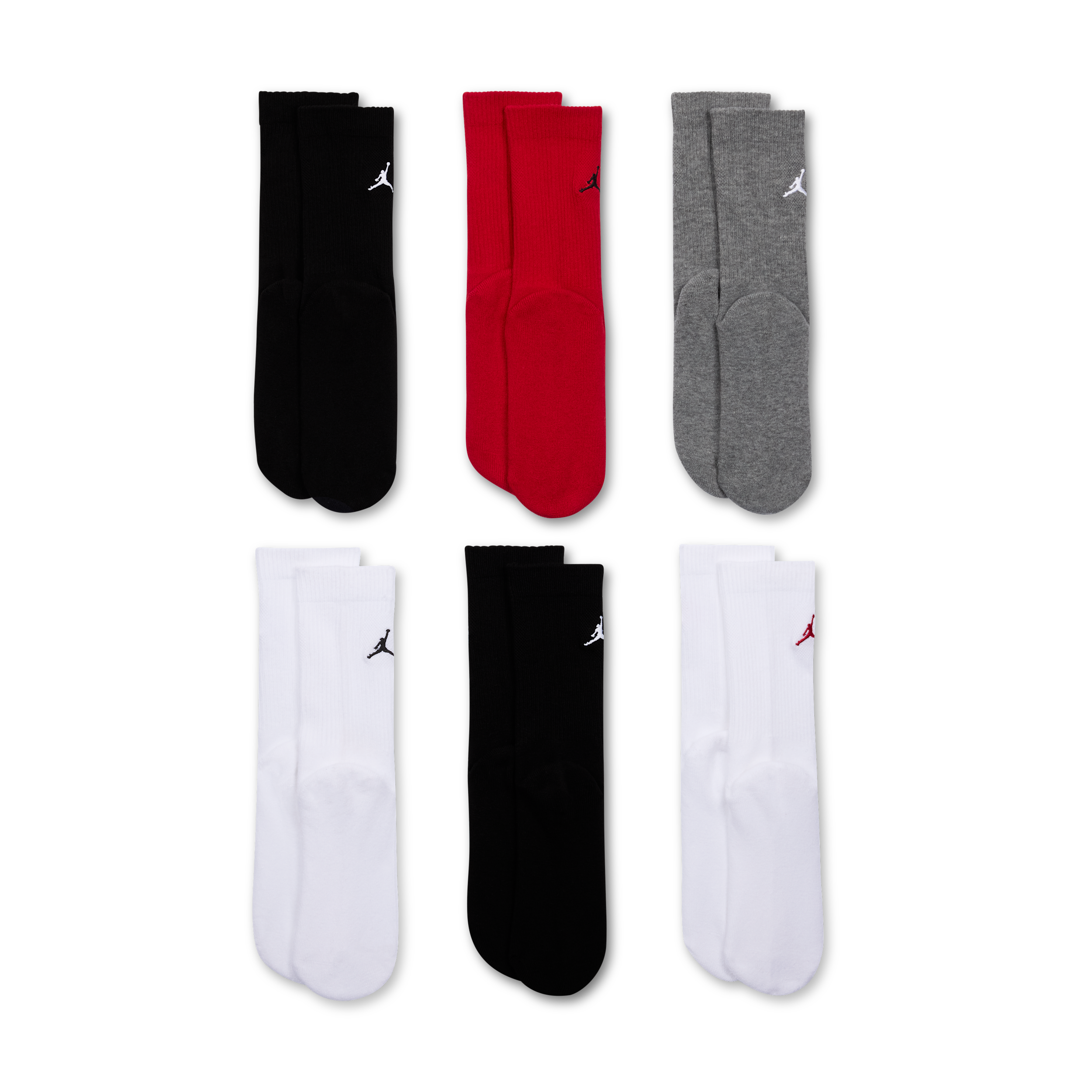 Thumbnail - Jordan Everyday Essentials Crew-Socken für ältere Kinder (6 Paar) - Rot
