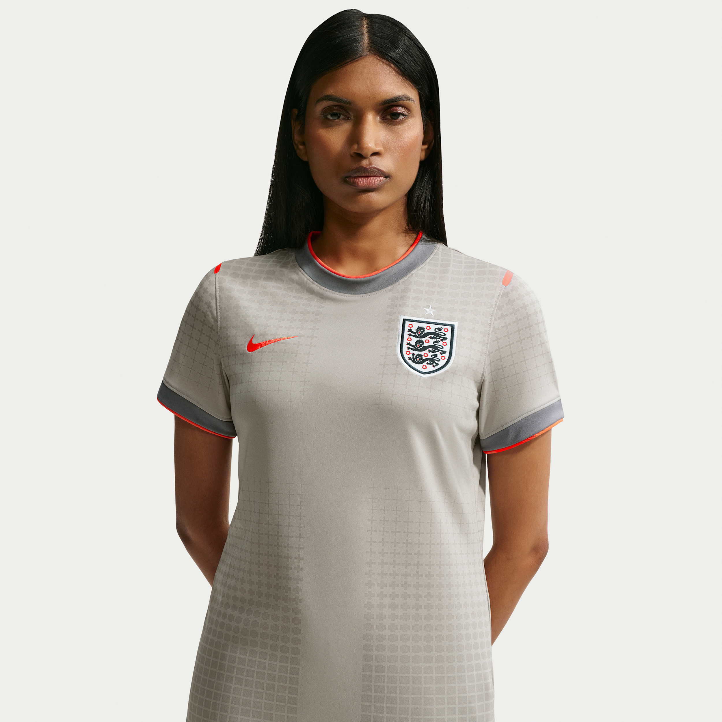 Kortærmet England x Palace-fodboldtrøje til kvinder - grå