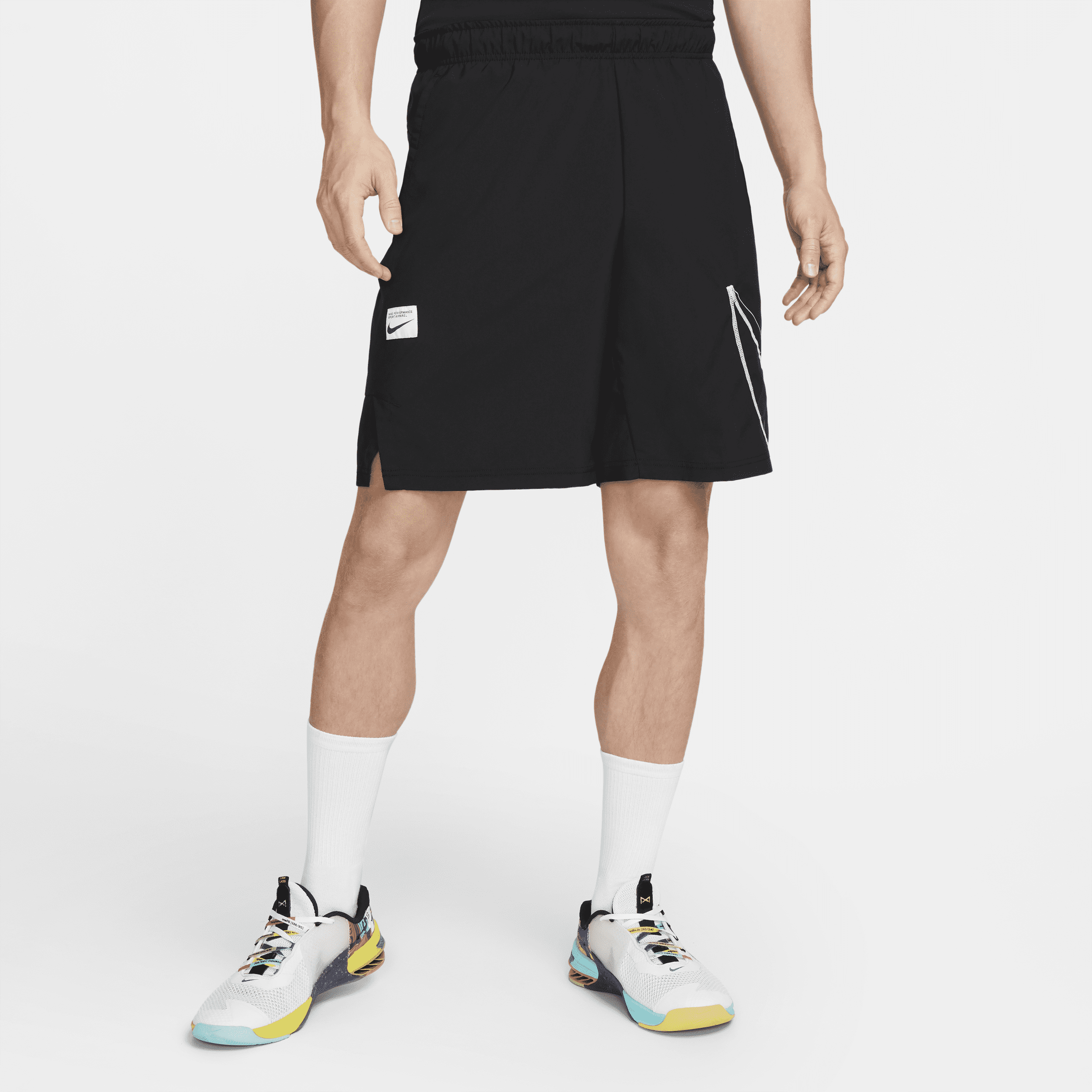 Vævede Nike Dri-FIT Flex-fitnessshorts (23 cm) til mænd - sort