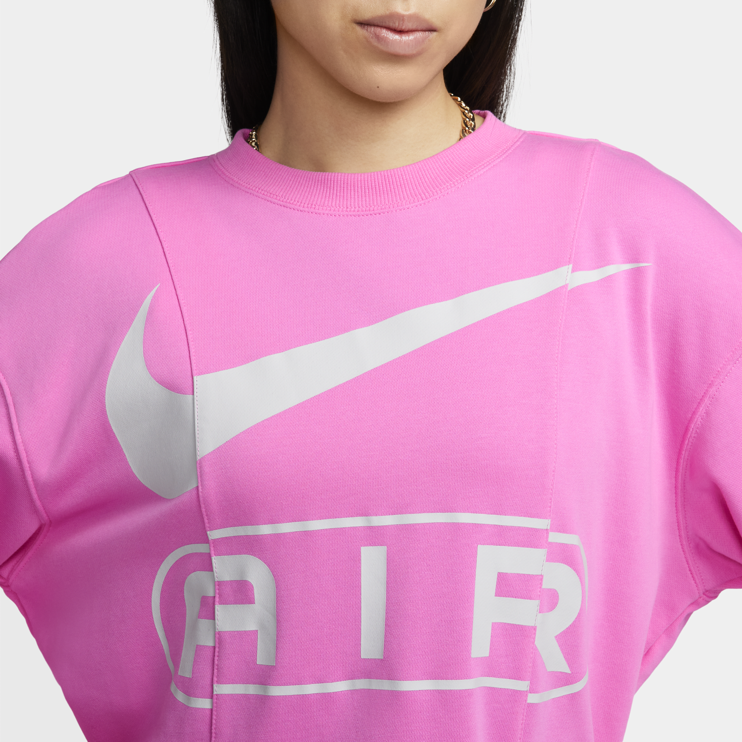 Nike Air Extra oversized sweatshirt van sweatstof met ronde hals voor dames Rood