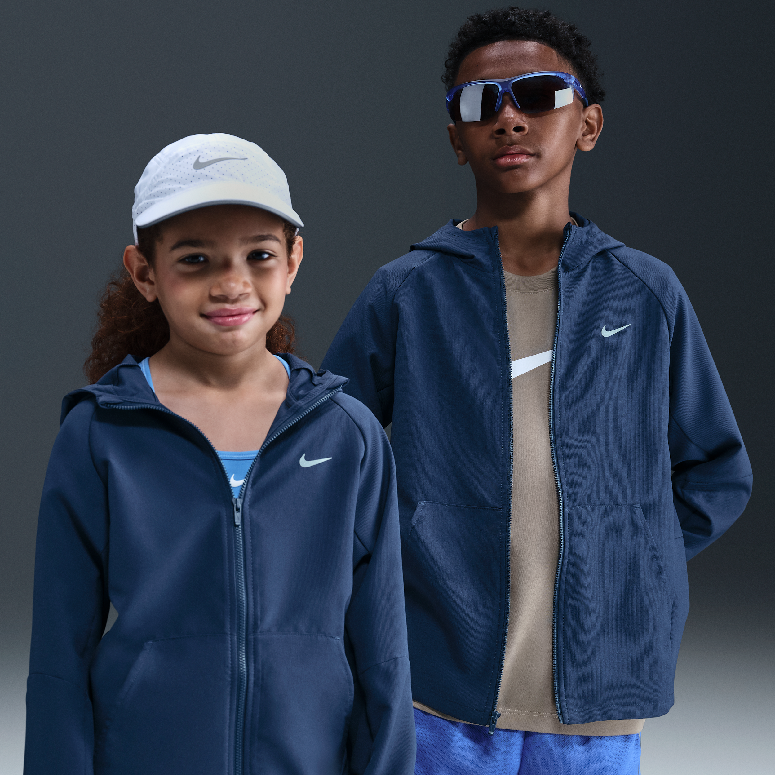 Nike Older Kids Dri-FIT UV Training Jacket - Blue - Polyester - 50% Recycled Polyester