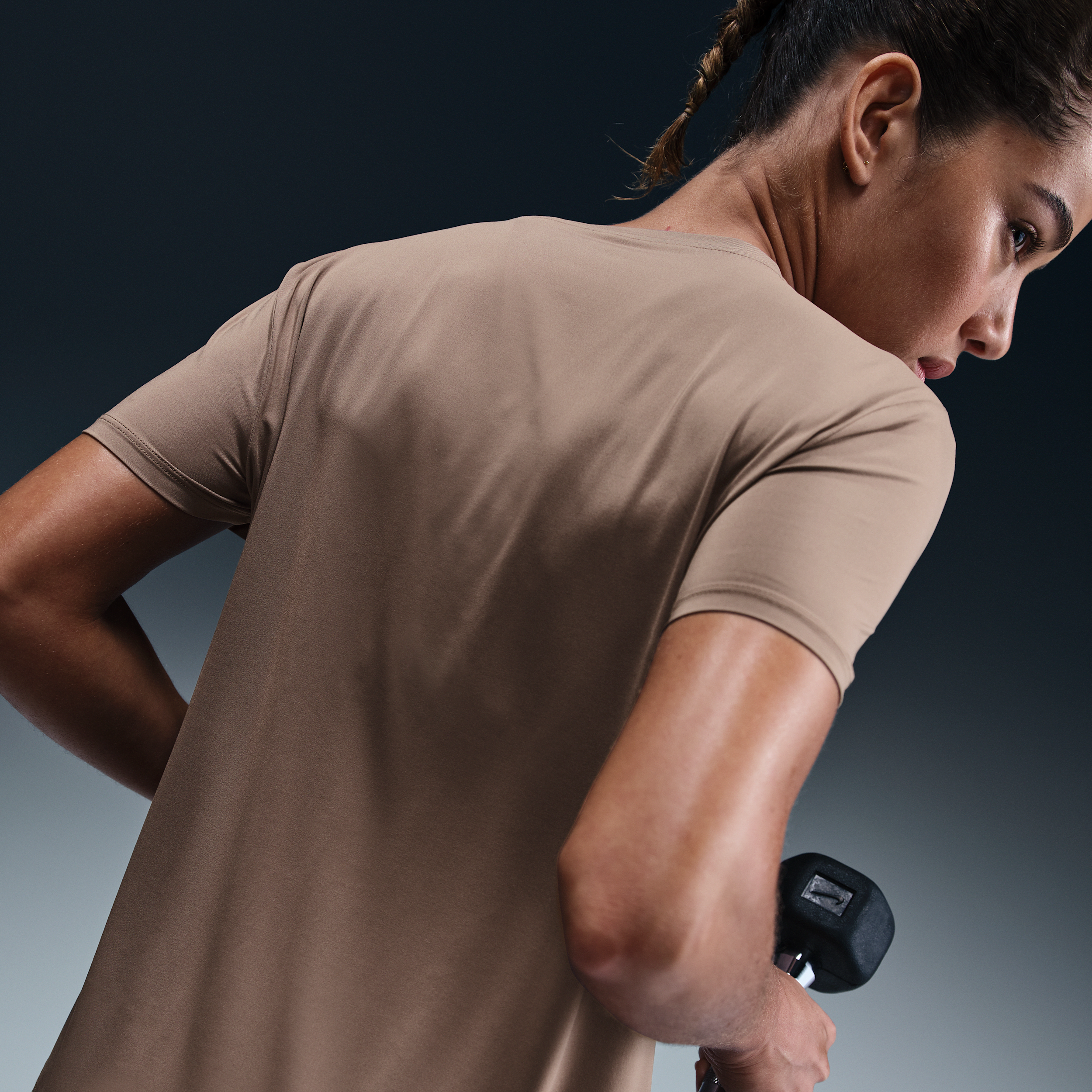 Haut à manches courtes Dri-FIT Nike One Classic pour femme - Marron